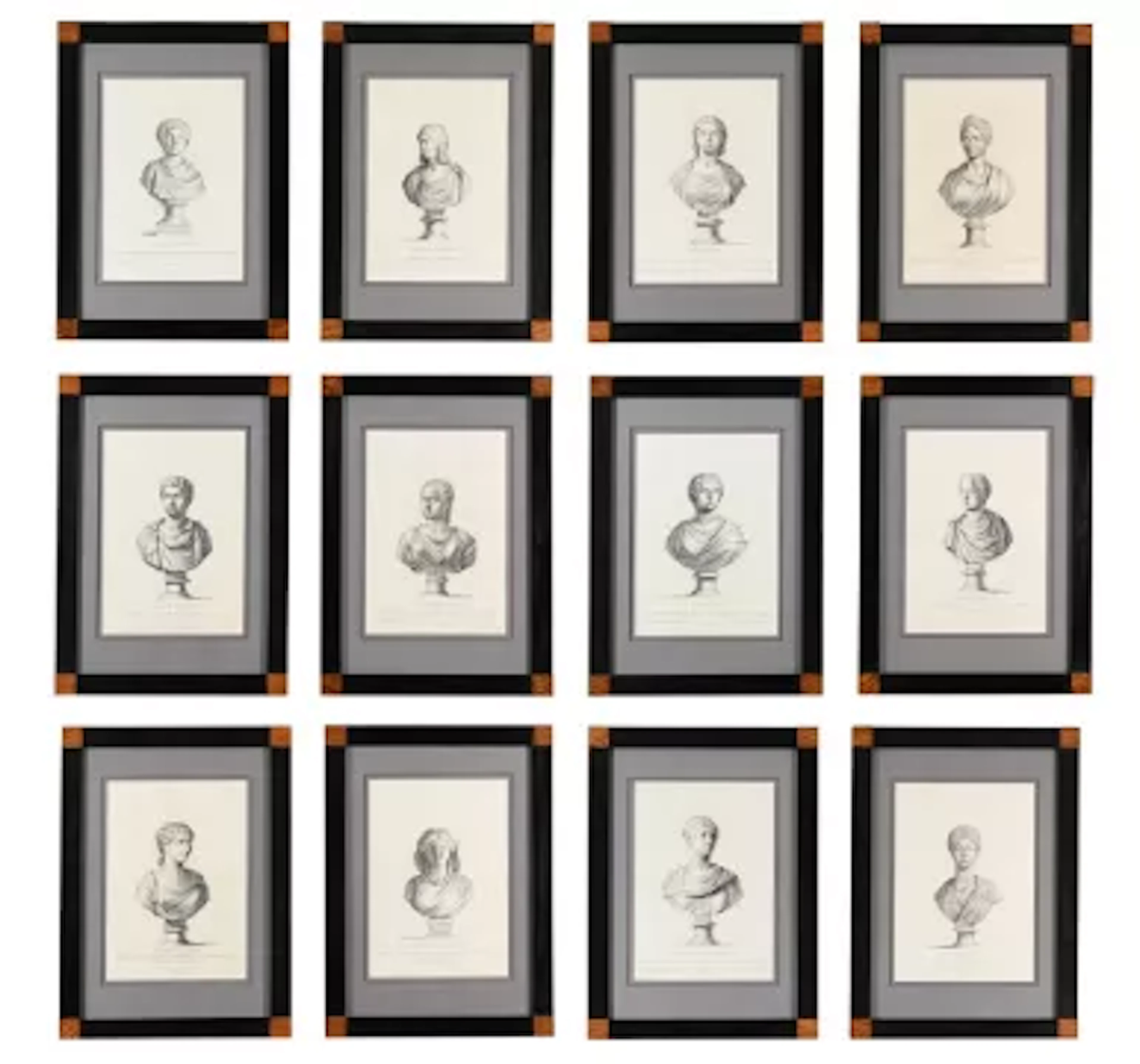 AFTER ANTONIO MARIA ZANETTI, TWELVE PRINTS OF BUSTS (12)