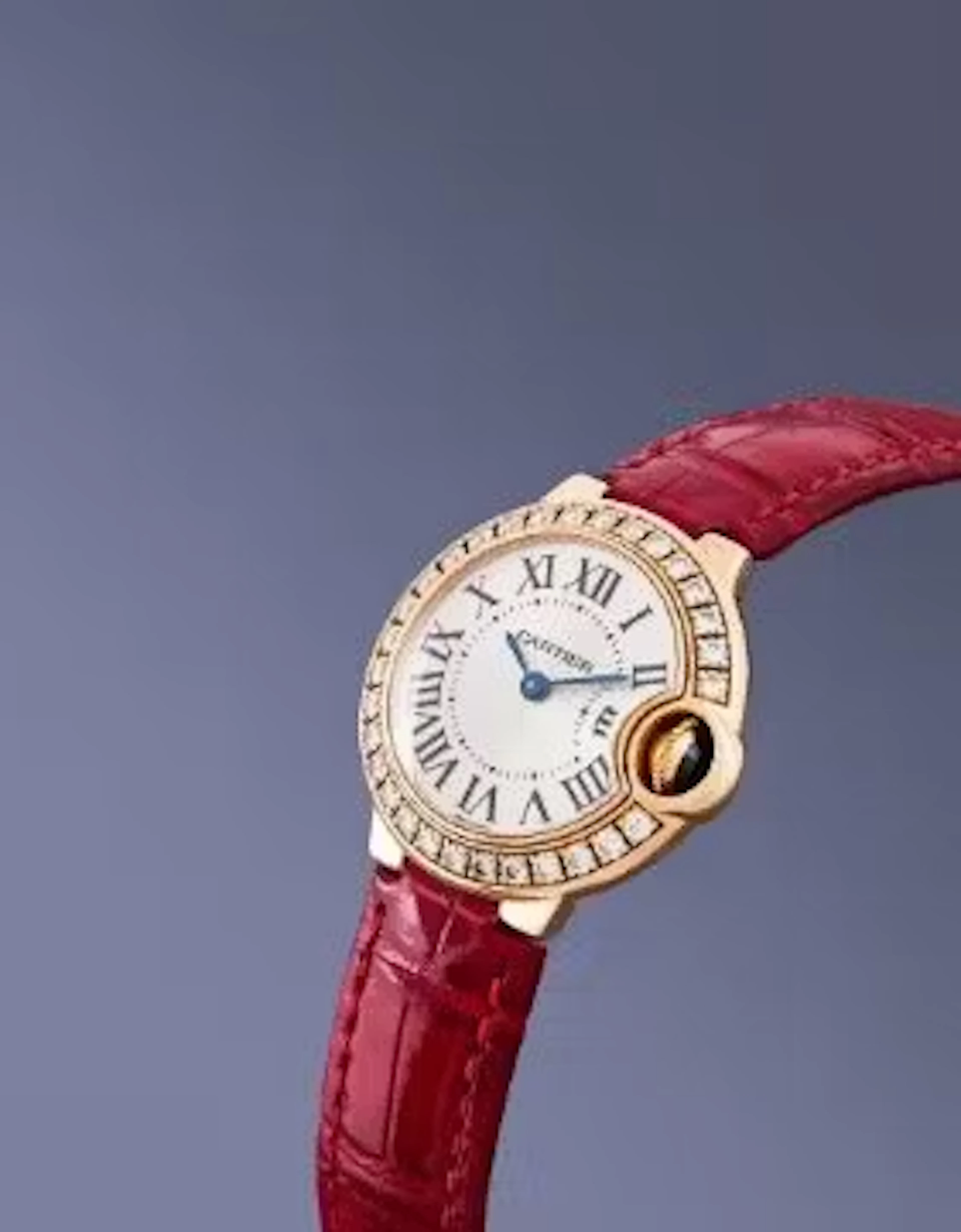 Y CARTIER, BALLON BLEU, REF. 3007, A LADY'S 18 CARAT GOLD AND DIAMOND
