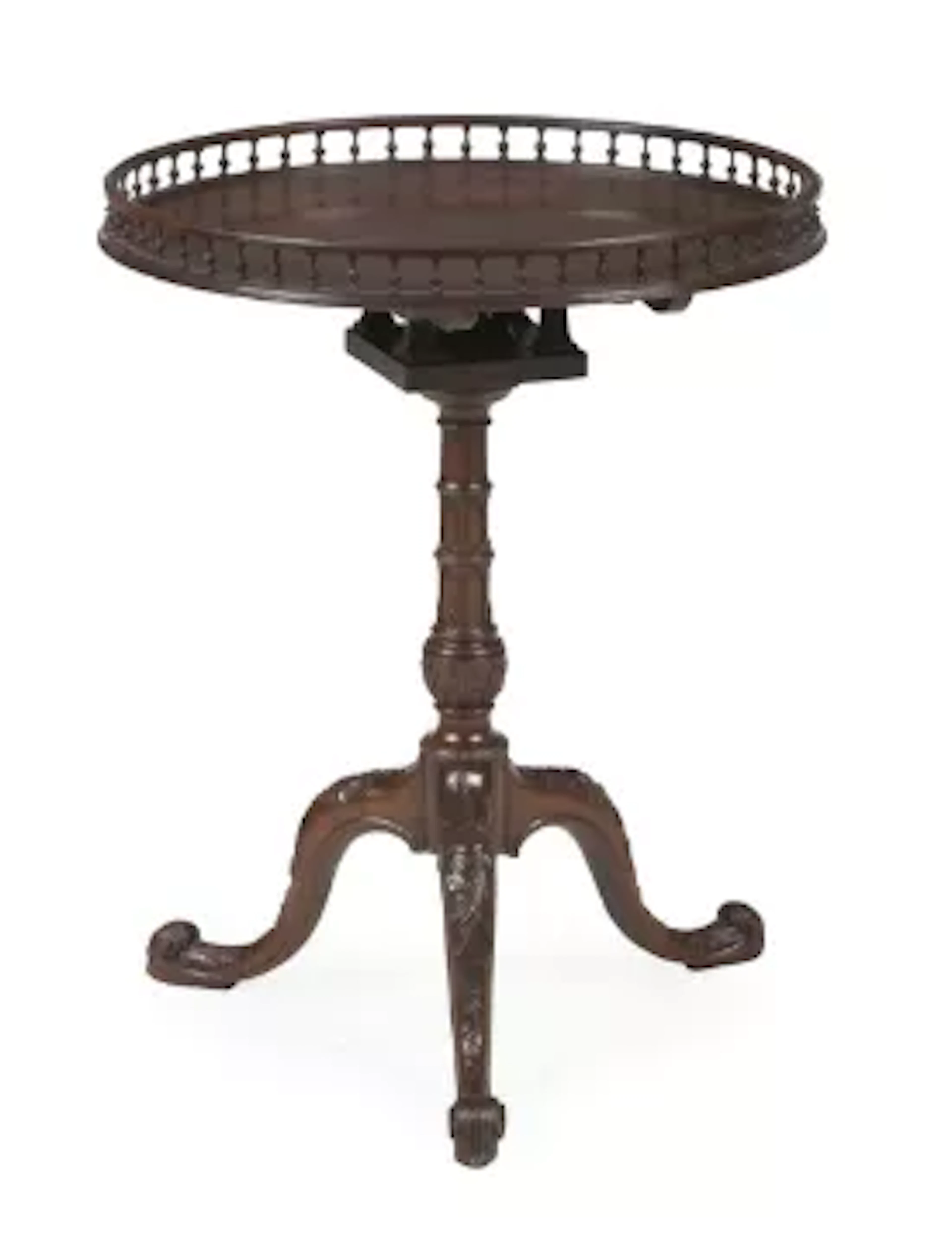 A GEORGE III MAHOGANY 'BIRDCAGE' TRIPOD TABLE, IN THE MANNER OF THOMAS