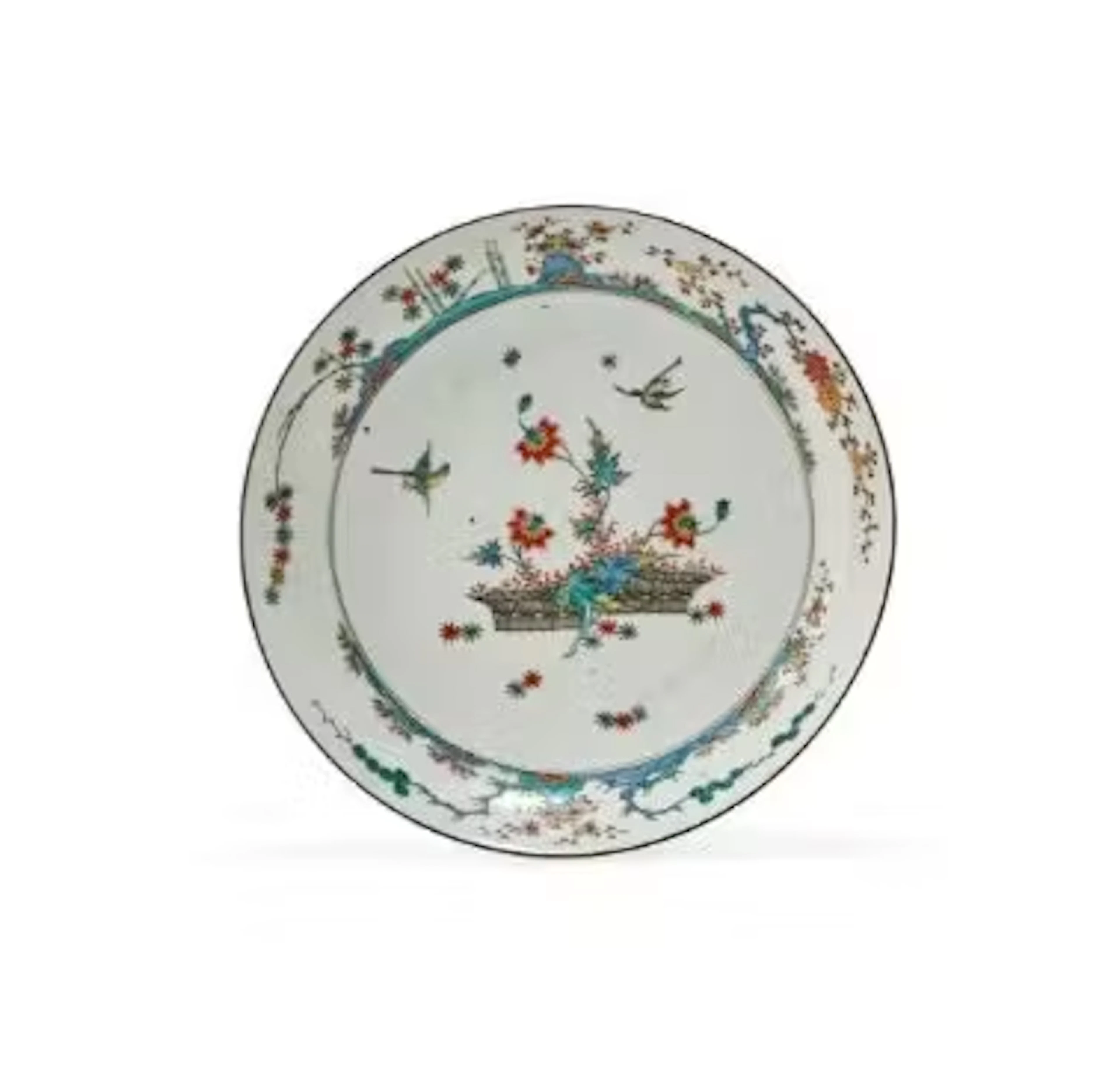 A Chinese porcelain Kakiemon style Dutch-decorated dish