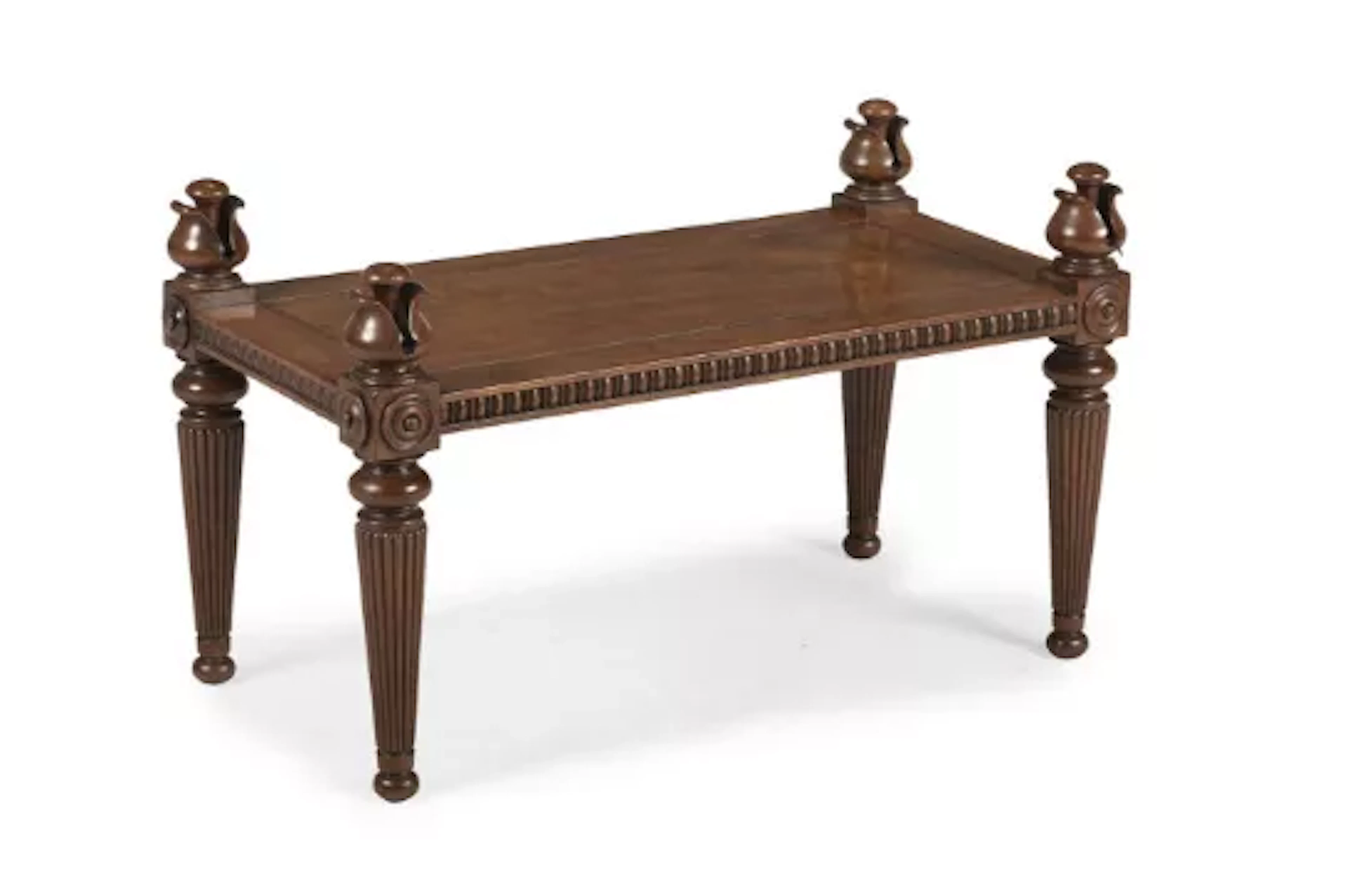 A FINE REGENCY MAHOGANY HALL BENCH, ATTRIBUTED TO GEORGE BULLOCK, CIRCA 1815