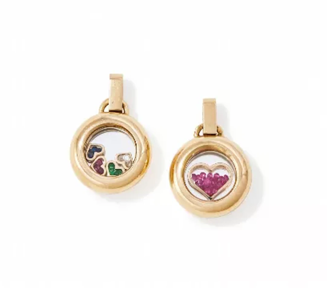 BERNARD SYLVAIN, TWO GEM SET PENDANTS