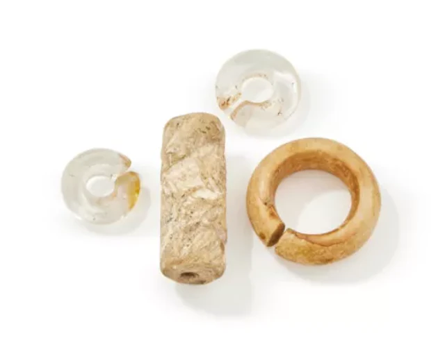 A penannular alabaster earring or hair ring, possibly 16th-13th century BC