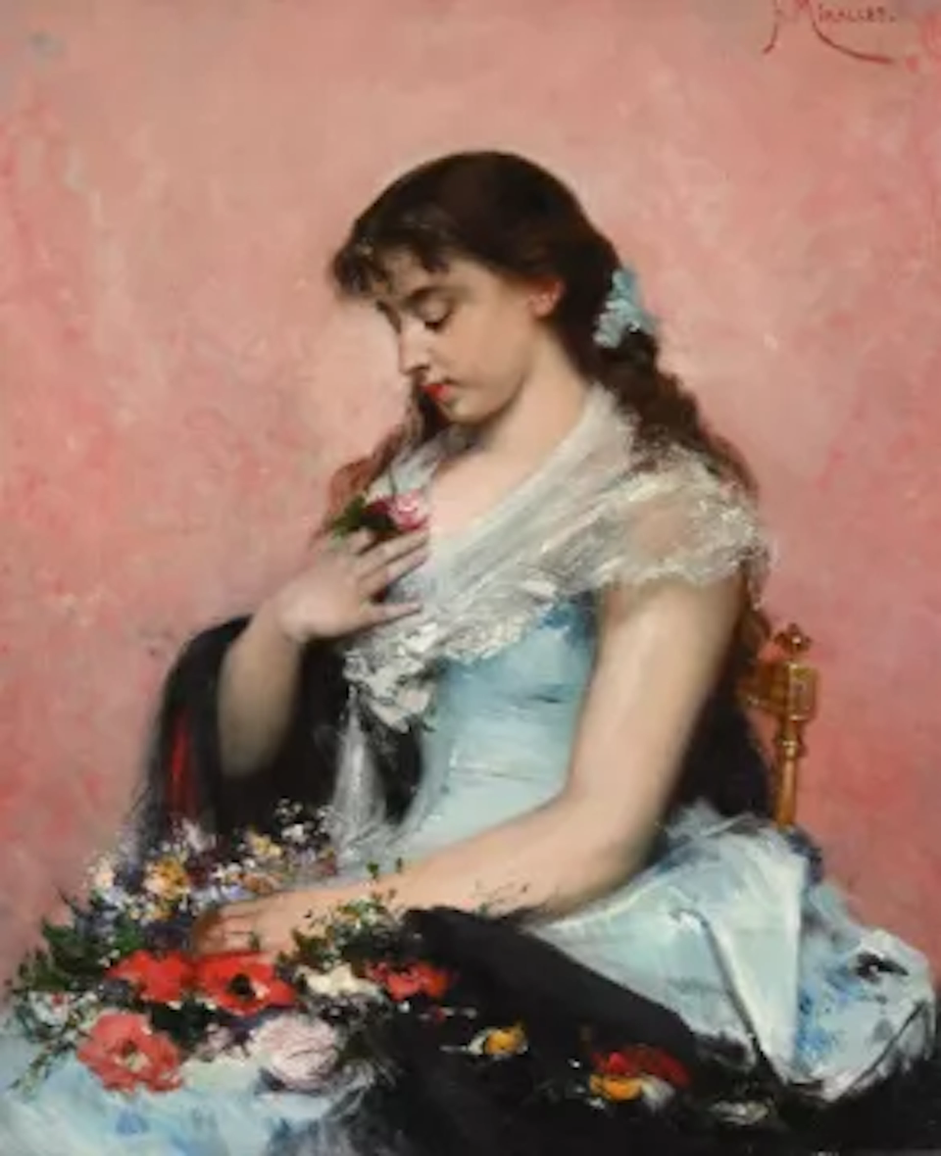 FRANCISCO MIRALLES Y GALUP (SPANISH 1848-1901), PORTRAIT OF A BELLE