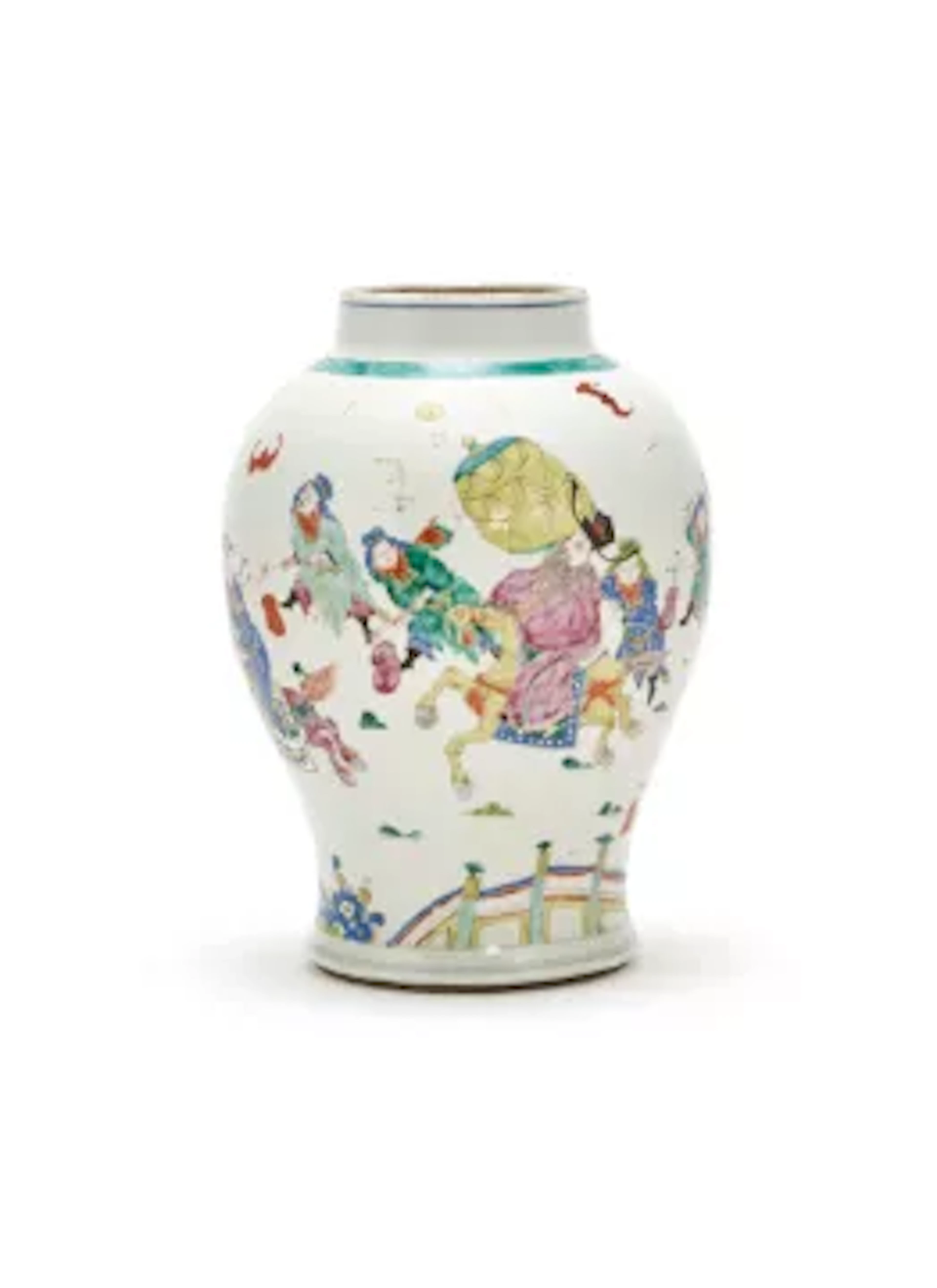 A Chinese Famille Rose baluster jar, Yongzheng (1722-1735)