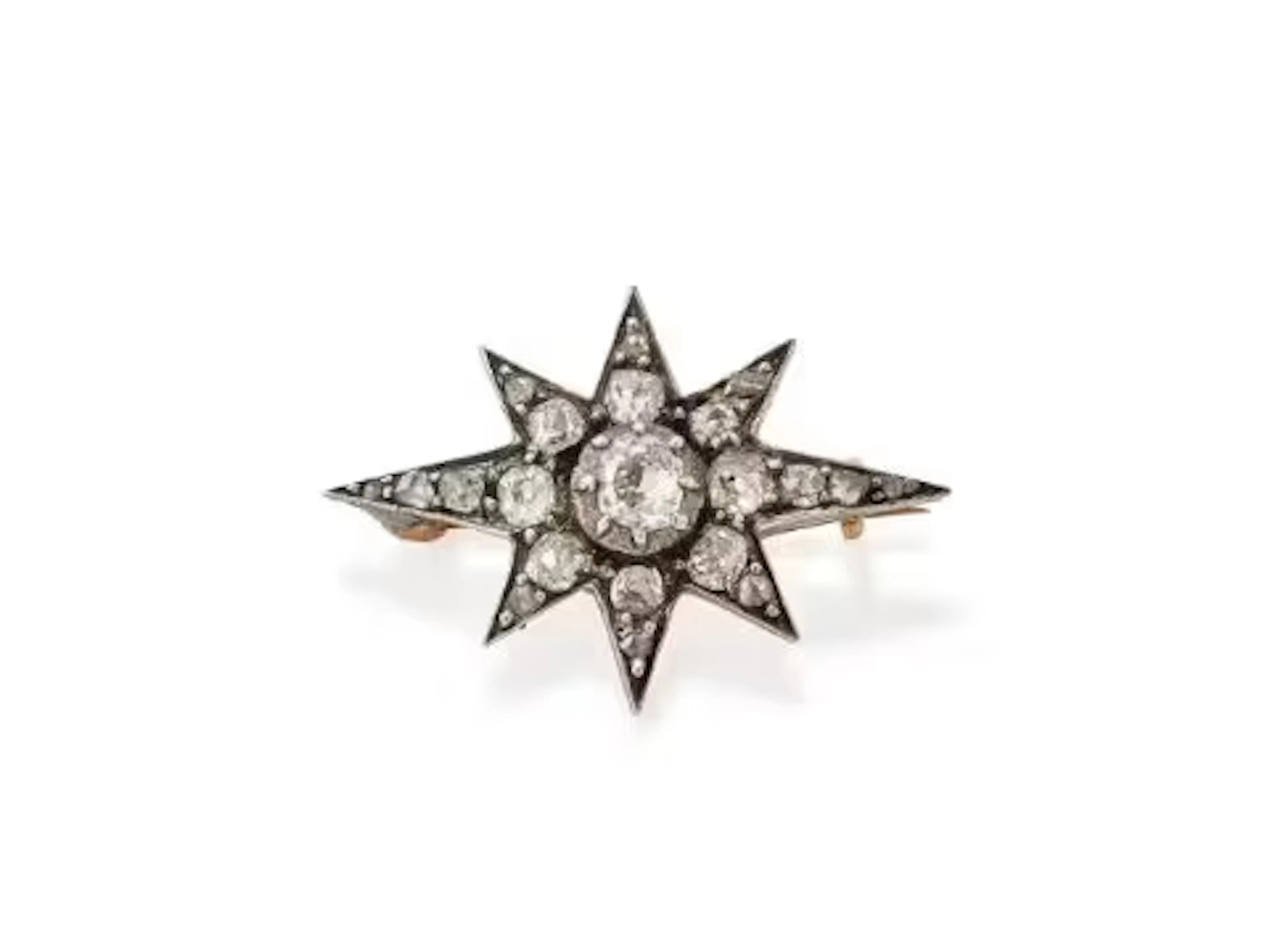 A LATE VICTORIAN DIAMOND STAR BROOCH