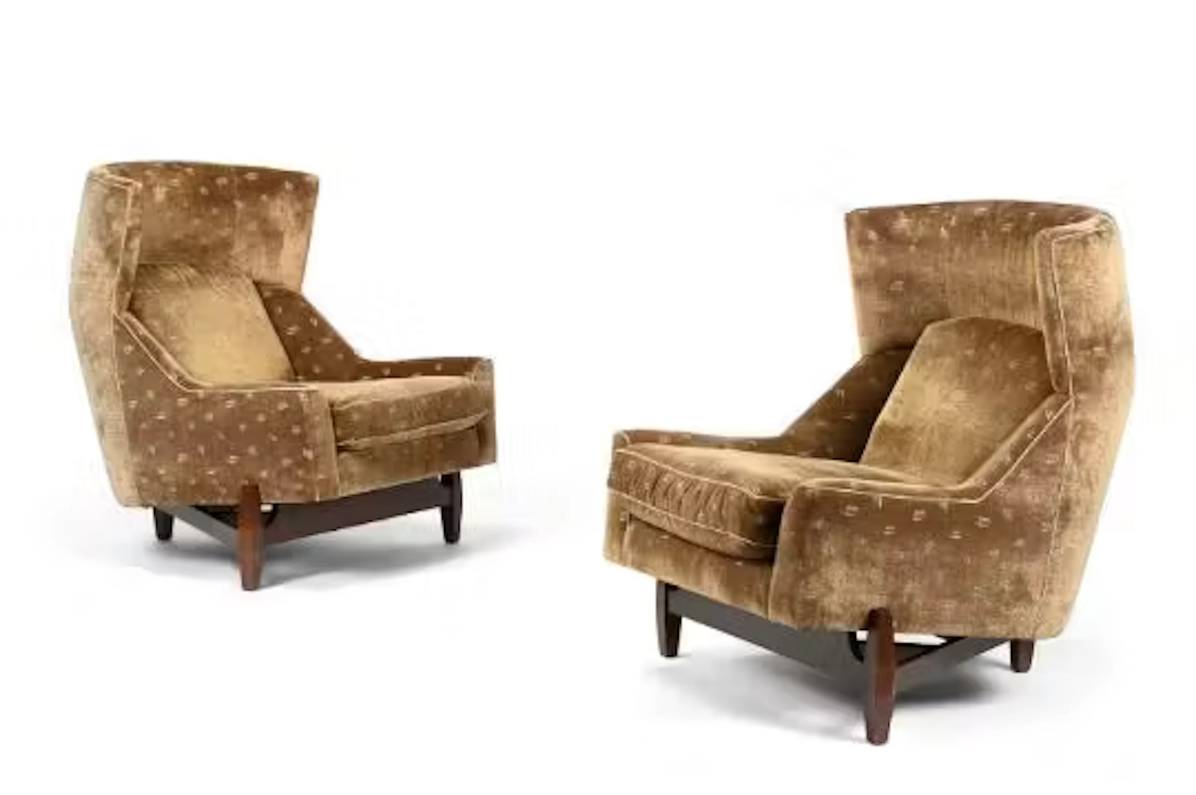 JENS RISOM (DANISH, 1916-2016), PAIR OF LARGE LOUNGE CHAIRS; SECOND