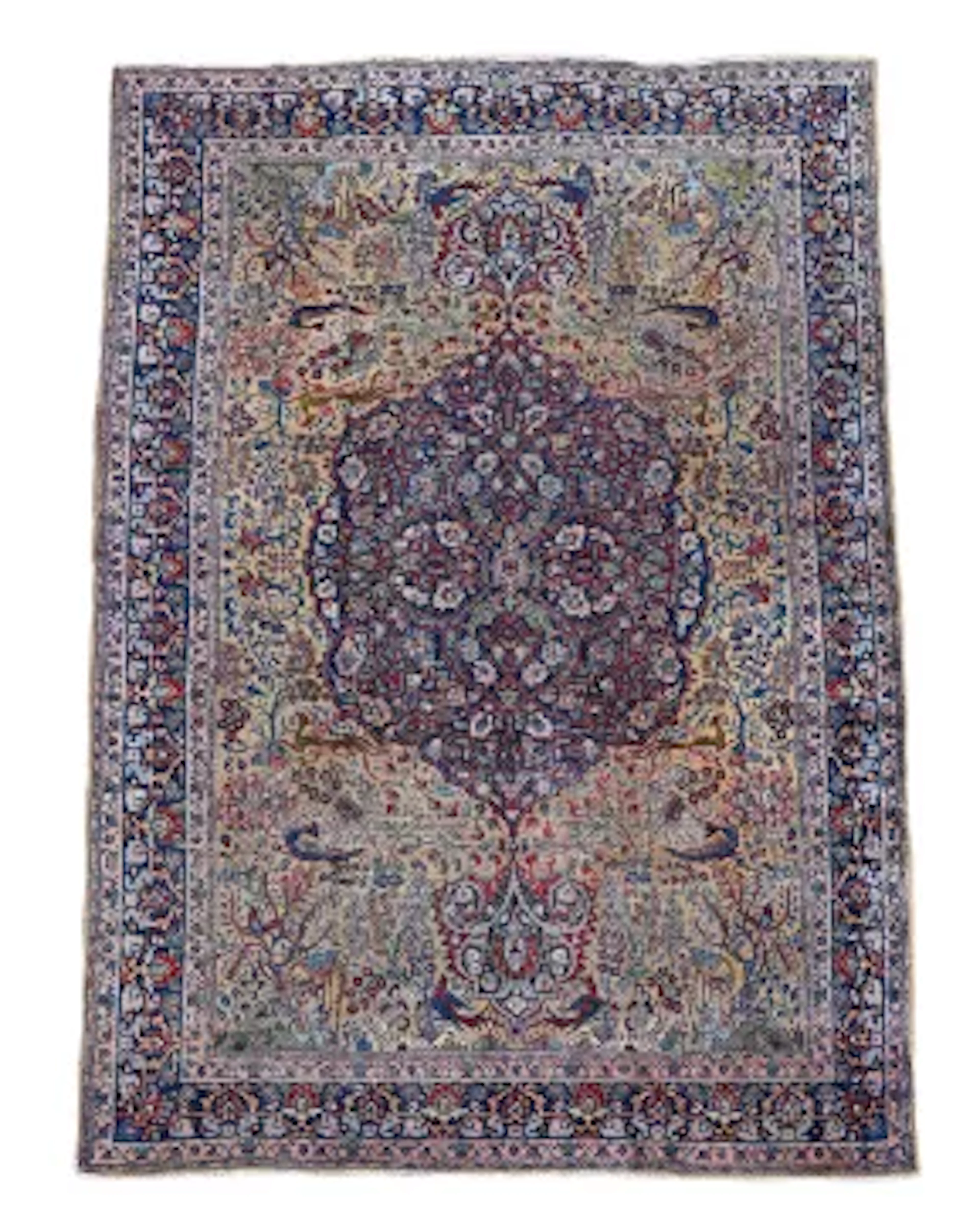 A TABRIZ CARPET, SIGNED BY MASTER WEAVER 'GHANADI', CIRCA 1890