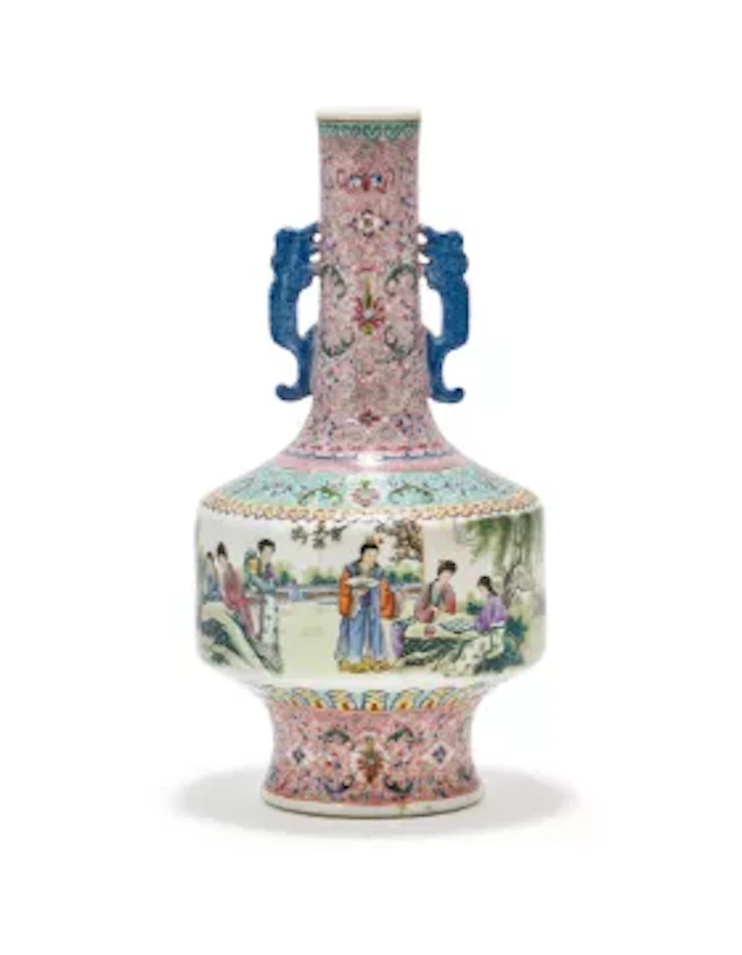 A Chinese famille rose vase, Mid 20th century