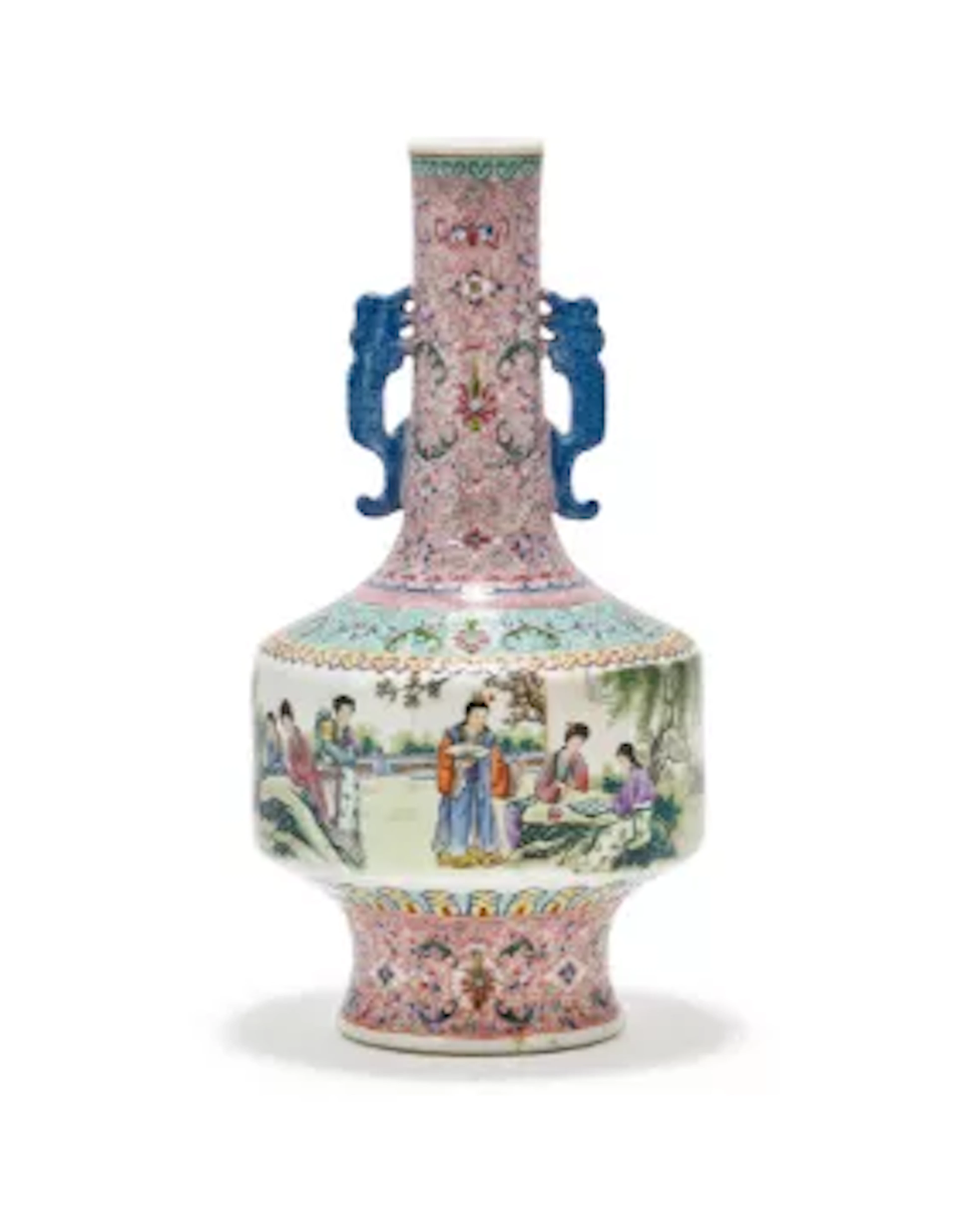 A Chinese famille rose vase, Mid 20th century
