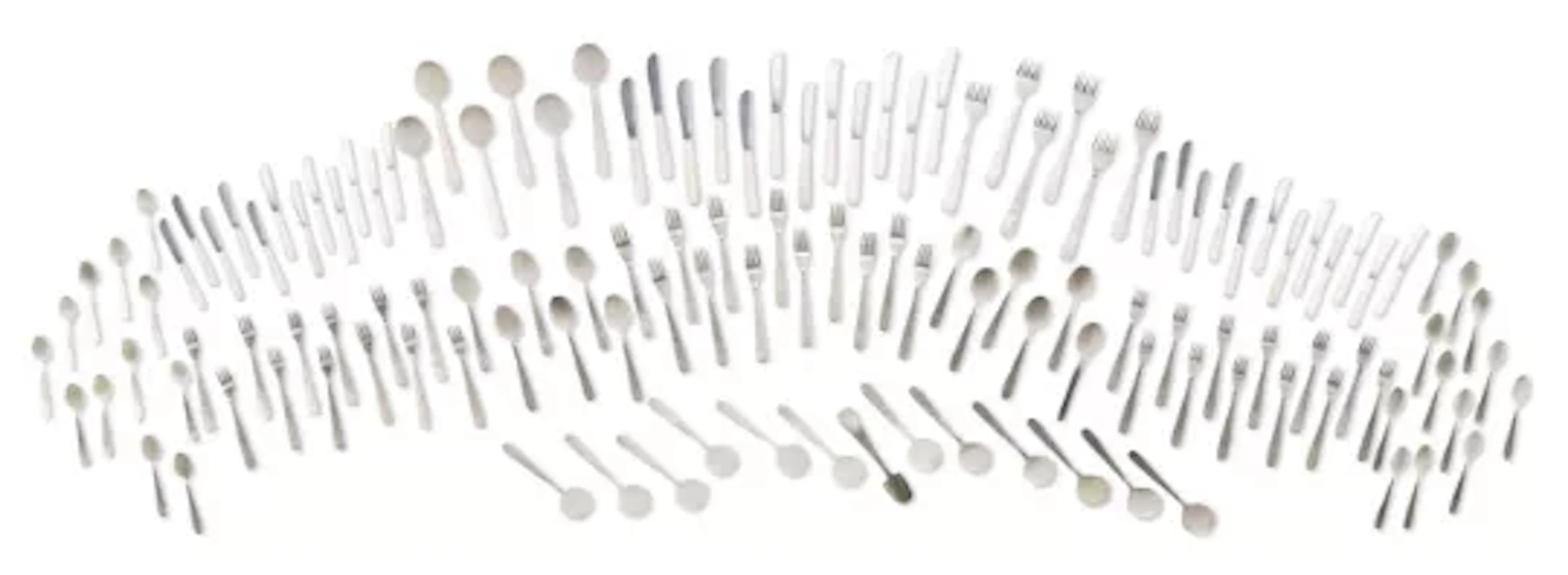 λ GERALD BENNEY (1930-2008), A RARE SILVER FLATWARE SERVICE FOR TWELVE