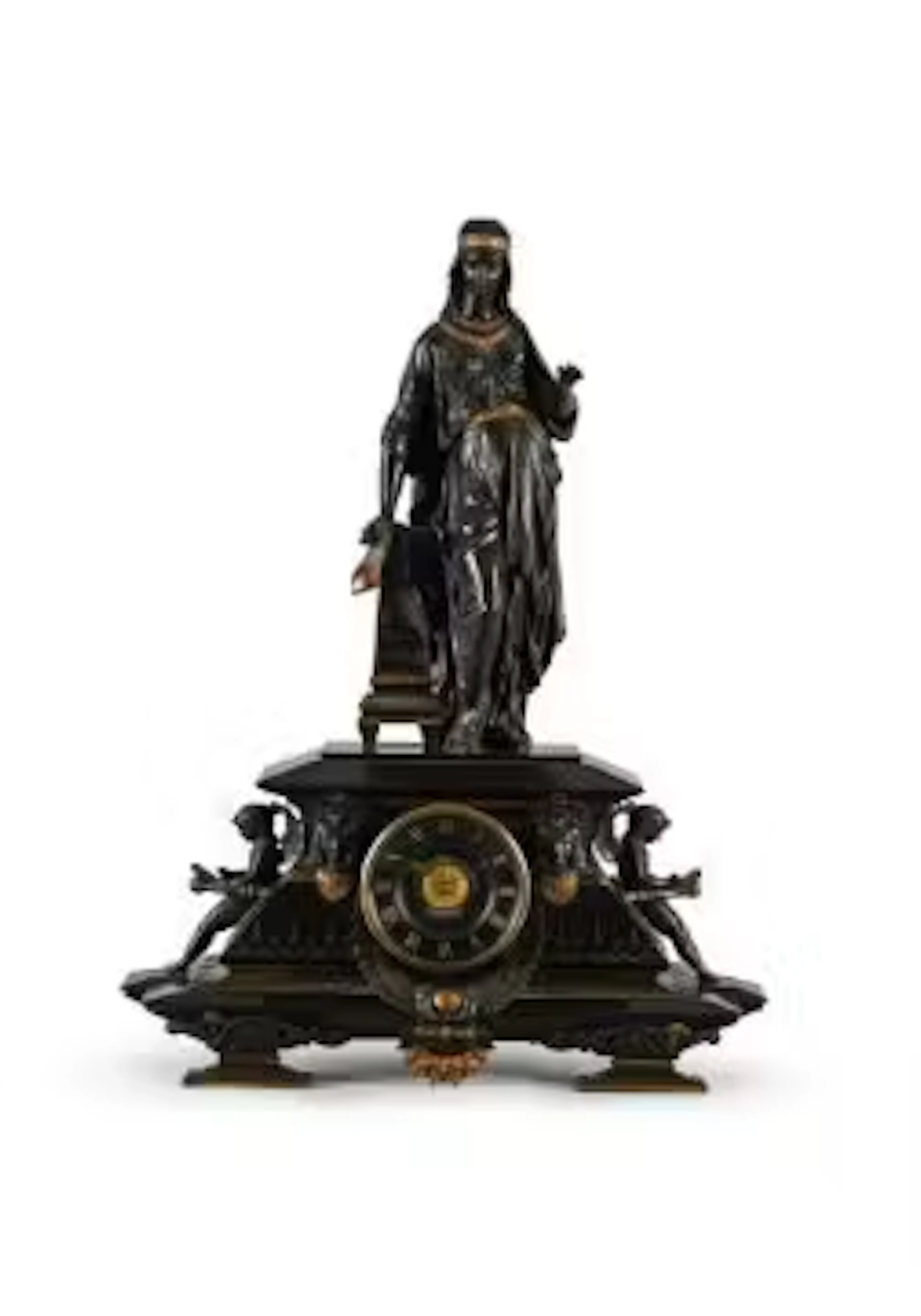 AN IMPRESSIVE FRENCH EGYPTIAN REVIVAL PARCEL GILT BRONZE MOUNTED BELGE