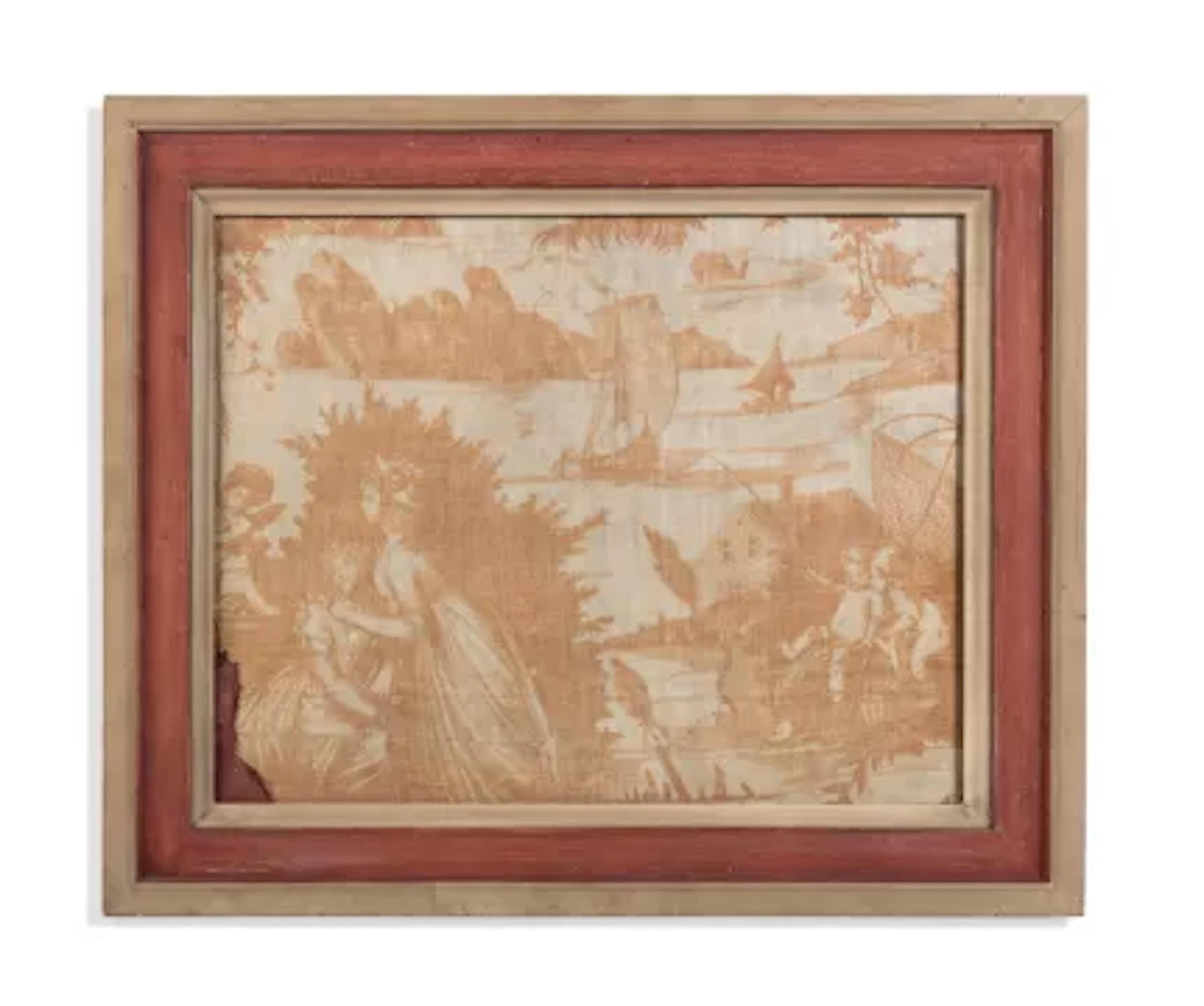 A TOILE DE JOUY FRAGMENT, POSSIBLY 19TH CENTURY