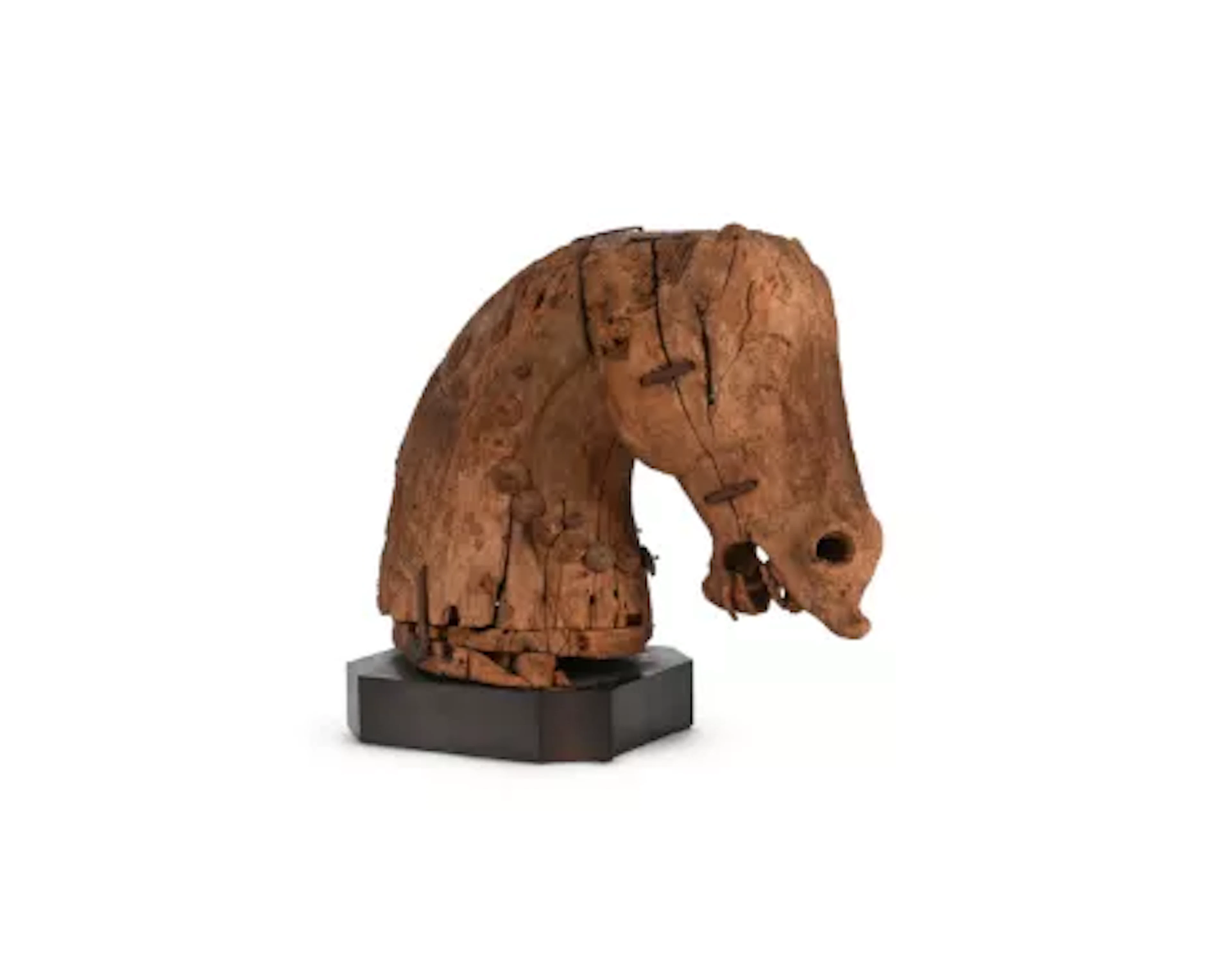 A large carved wood horse head, Southern Indian, late 18th or 19th century