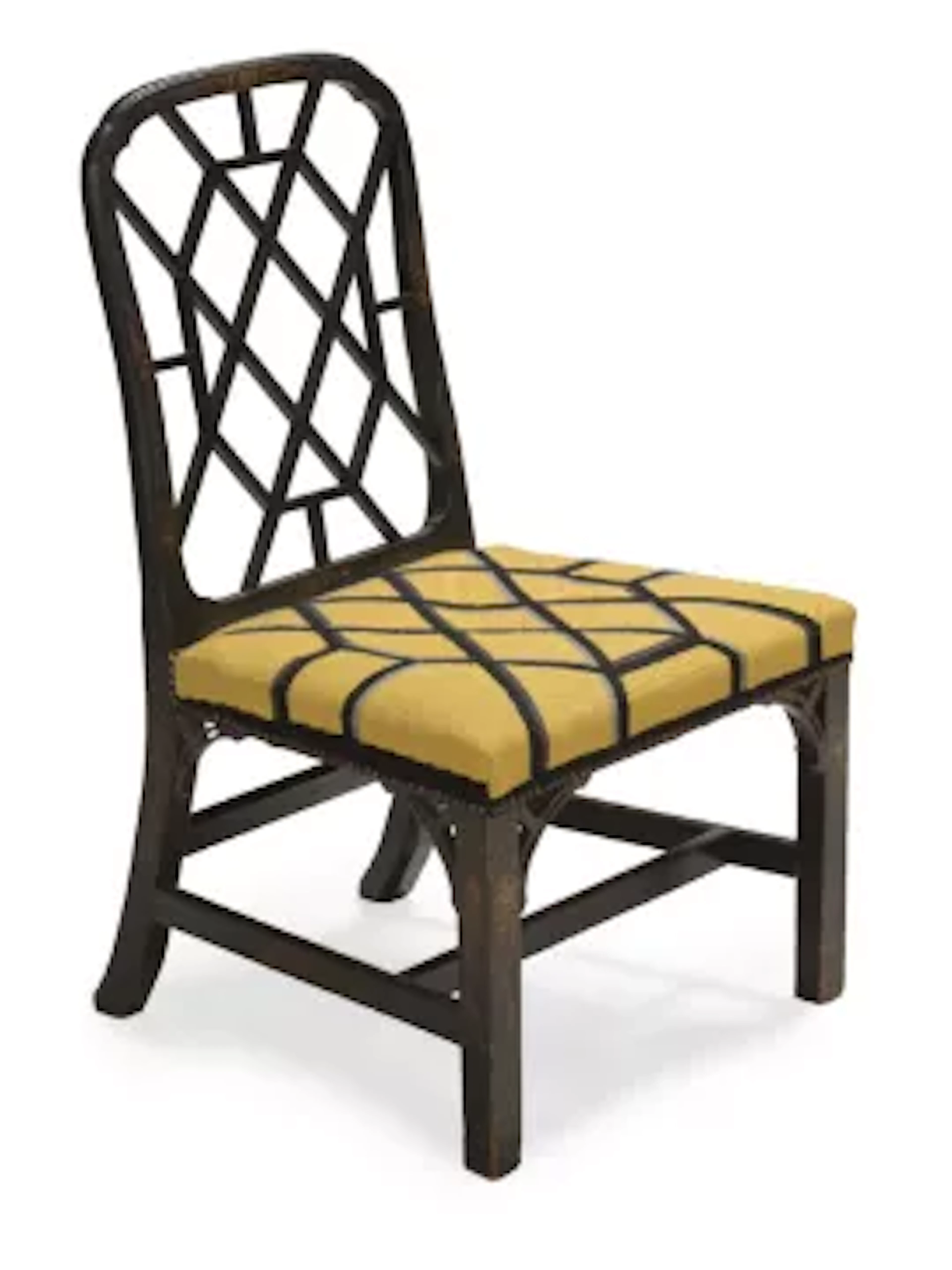 A BLACK LACQUER AND GILT CHINOISERIE DECORATED 'COCKPEN' CHAIR, IN