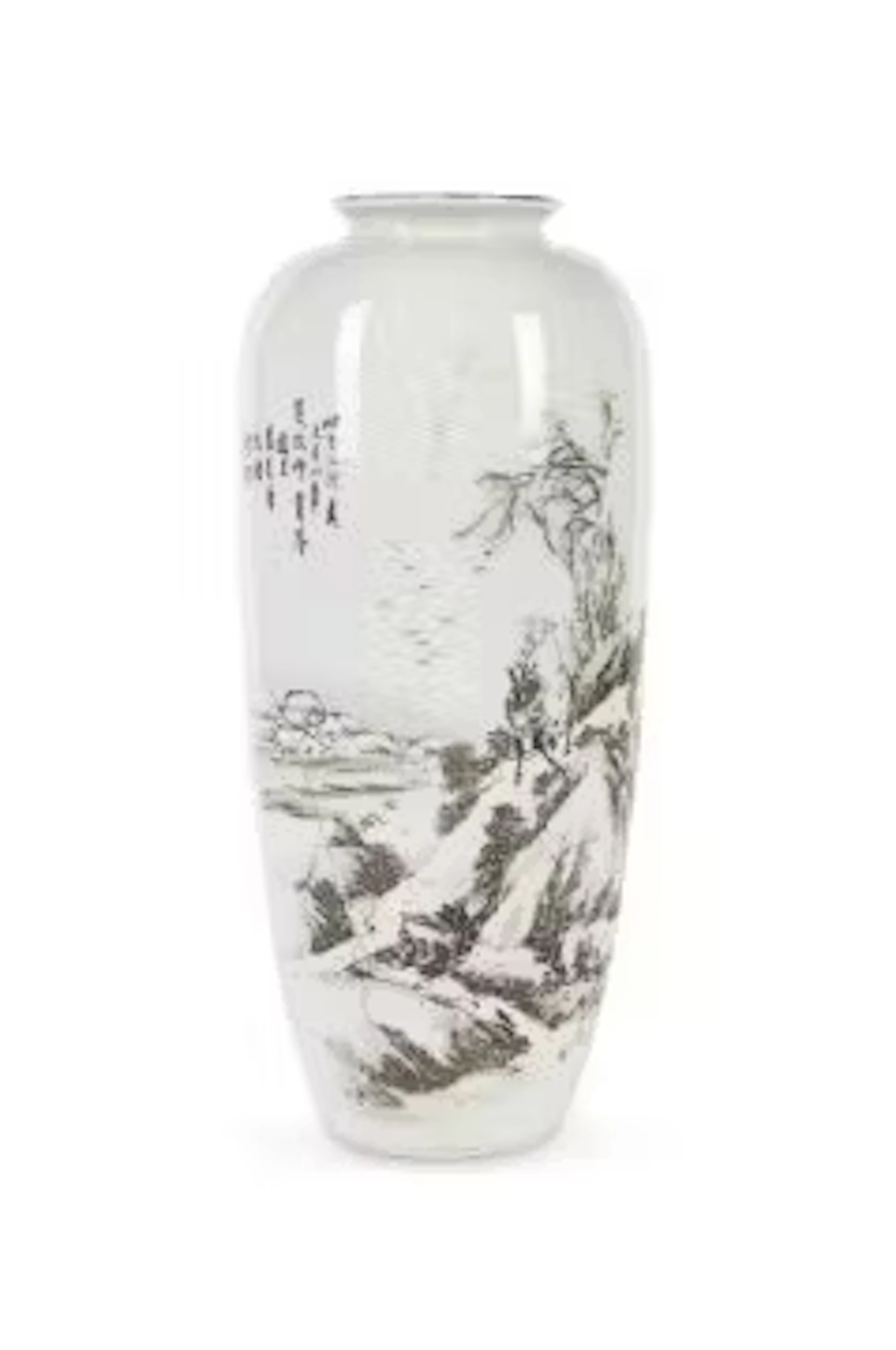 A Chinese en grisaille decorated vase