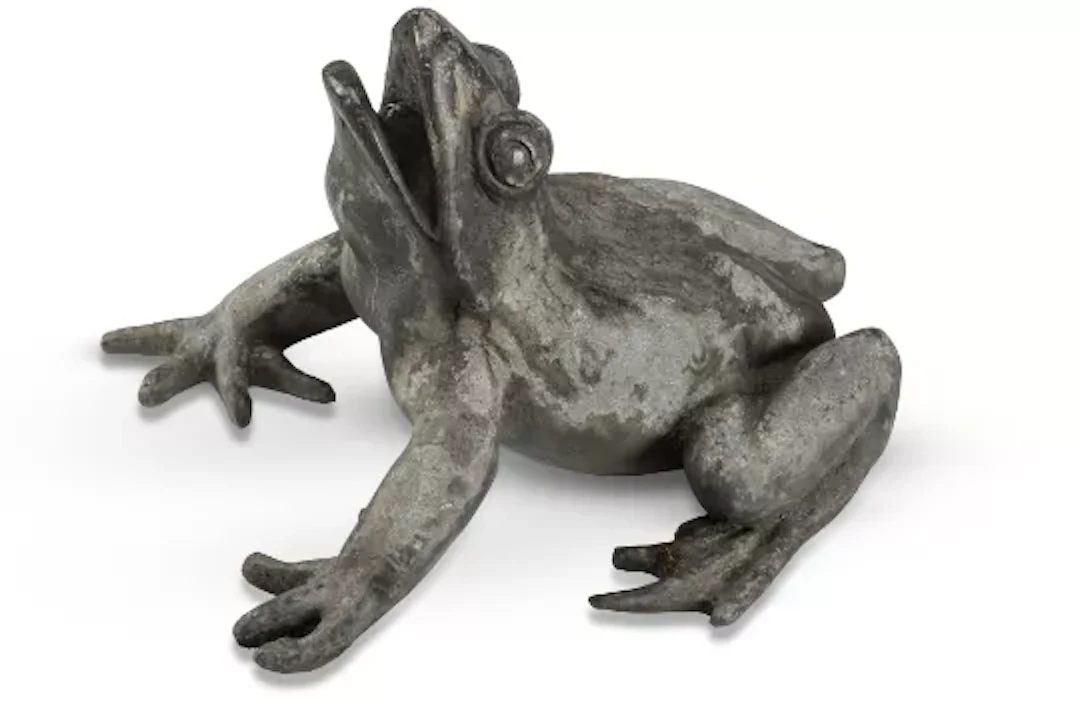 A LEAD GARDEN MODEL OF A FROG, ATTRIBUTED TO CROWTHER, EARLY 20TH CENTURY