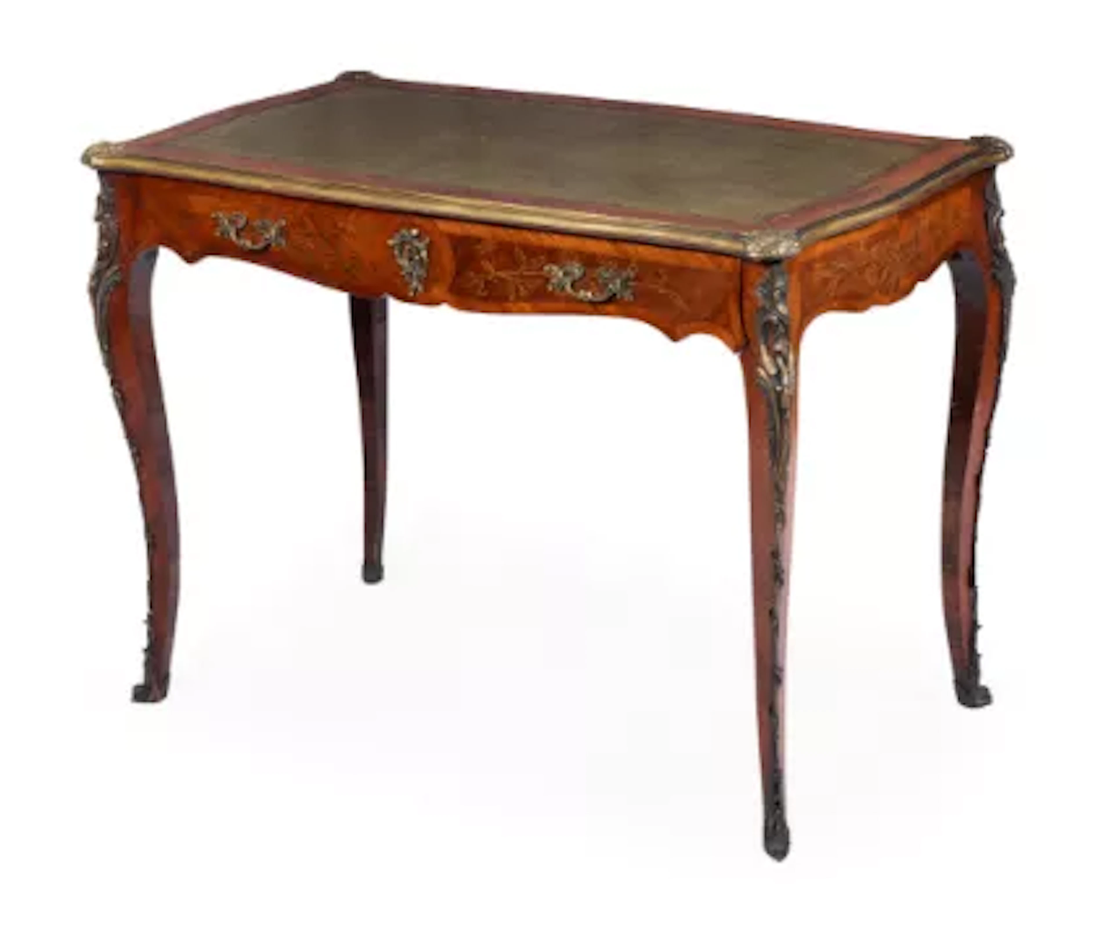 A WALNUT, MARQUETRY AND PARQUETRY WRITING TABLE, FRENCH, LATE 19TH CENTURY