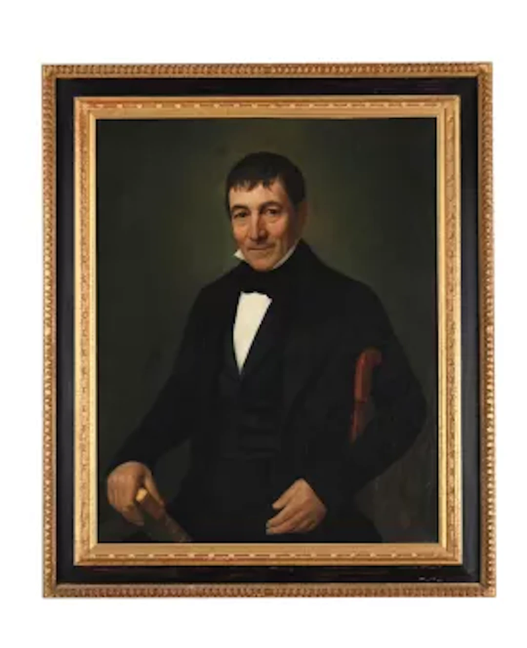 RENÉ CADEAU (FRENCH 1782-1858), PORTRAIT OF A GENTLMAN IN A BLACK JACKET