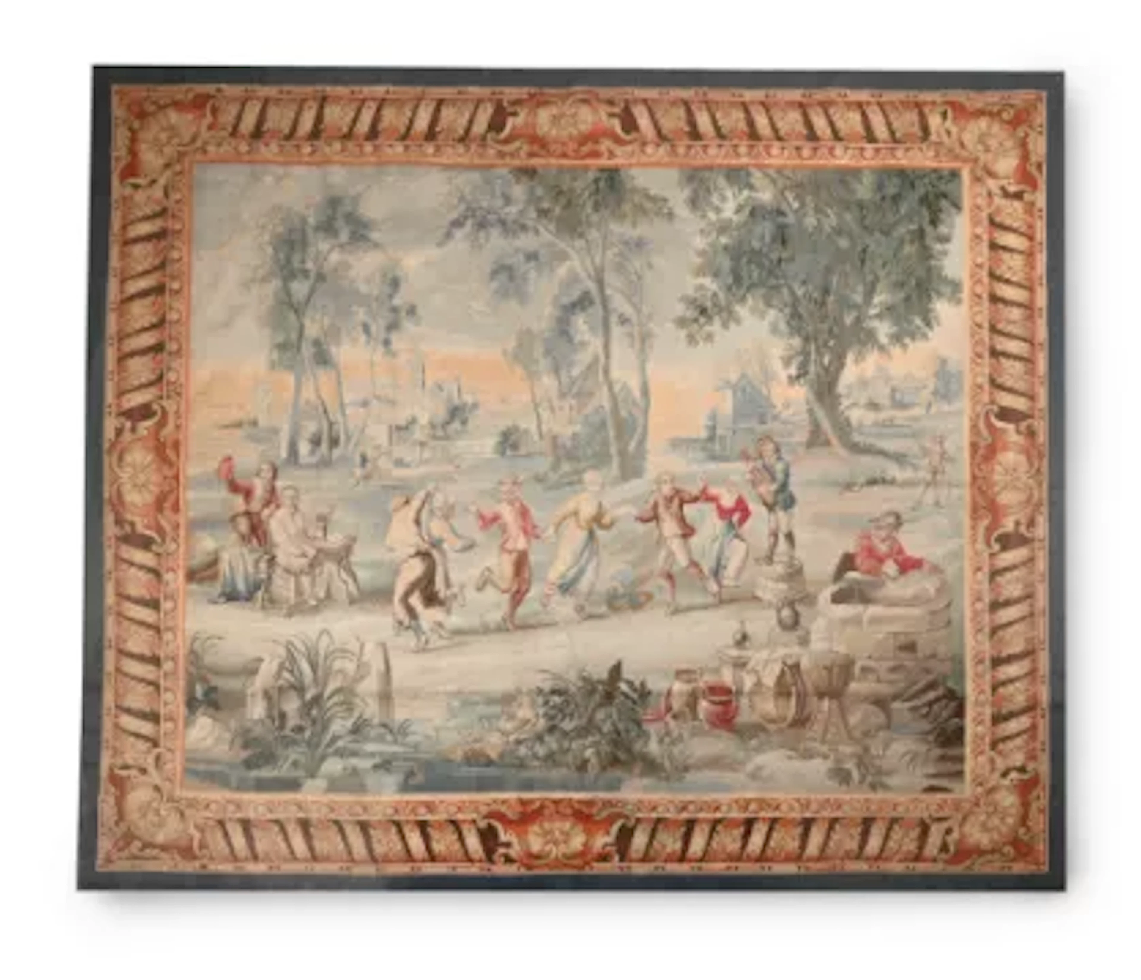 A FLEMISH GENRE TAPESTRY 'THE KERMESSE' OR 'VILLAGE FEAST', EARLY 19TH CENTURY