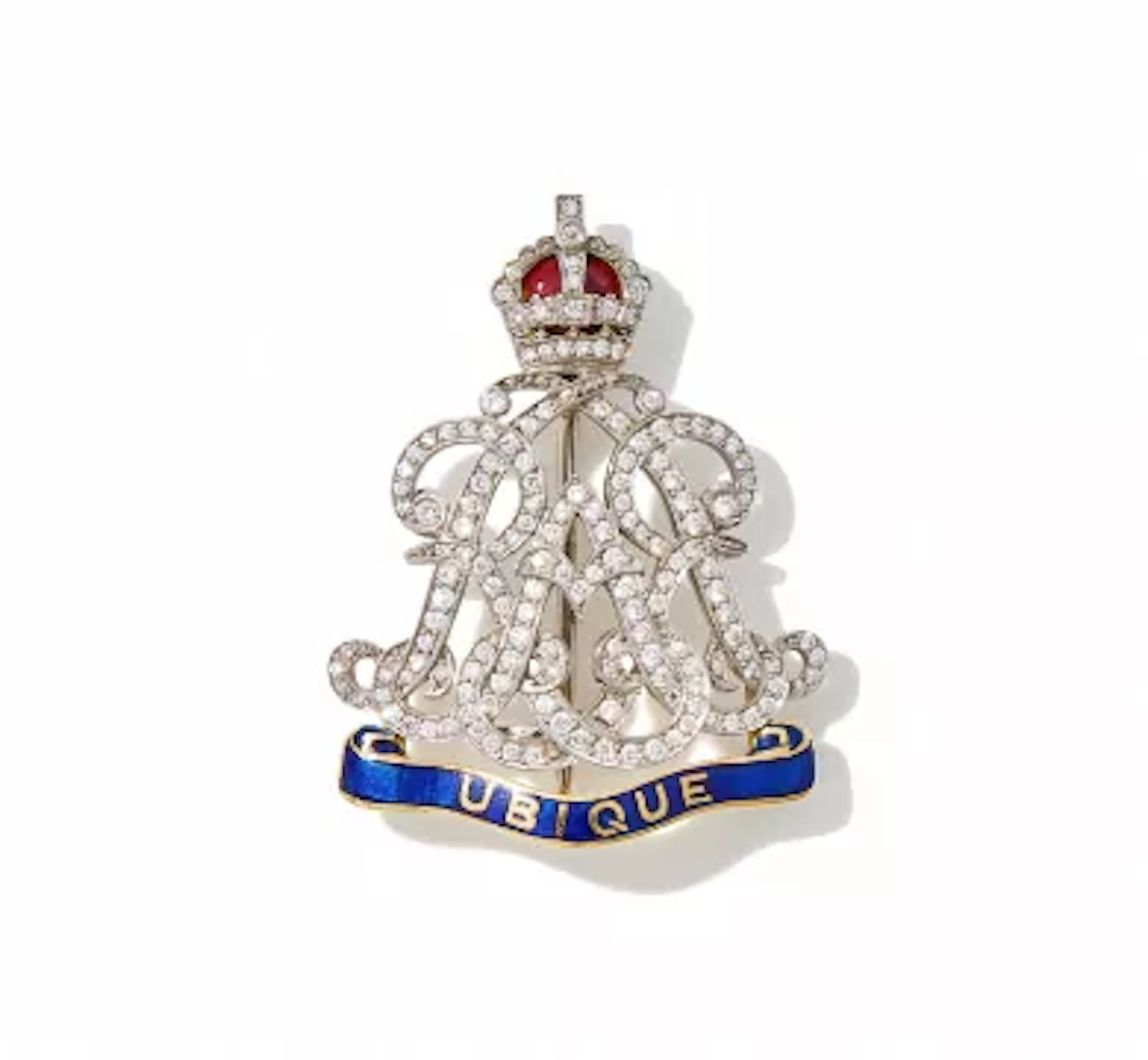 ROYAL REGIMENT OF ARTILLERY, A DIAMOND SET SWEETHEART BROOCH