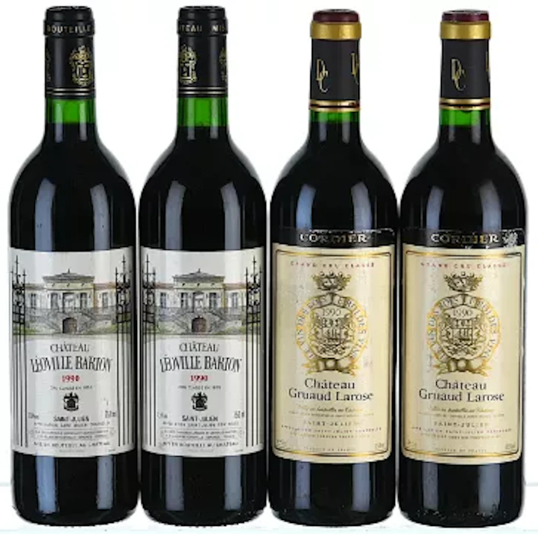 1990 Mixed Lot of Chateau Leoville Barton and Chateau Gruaud Larose