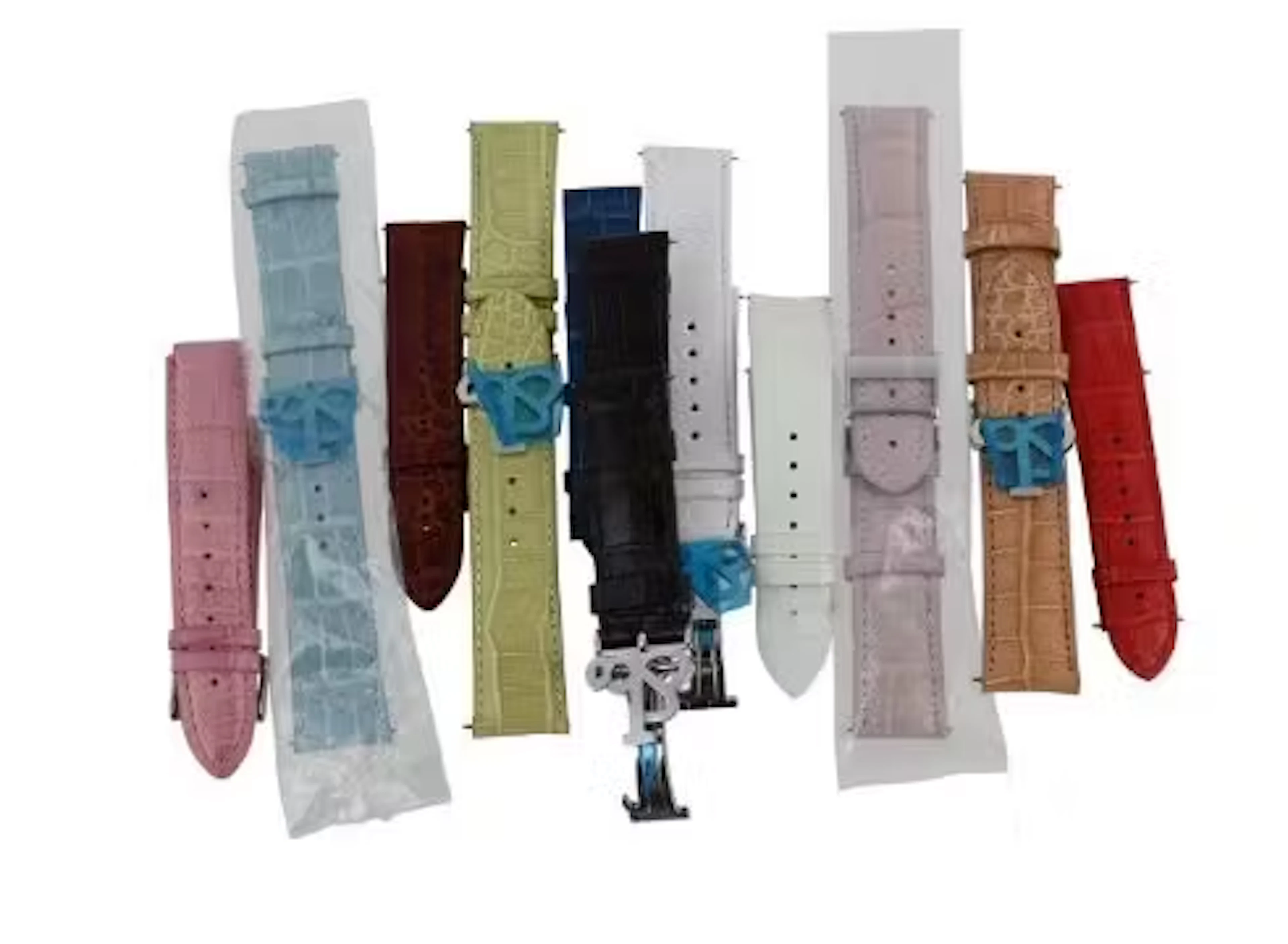 Y JACOB & CO., ELEVEN ALLIGATOR WATCH STRAPS