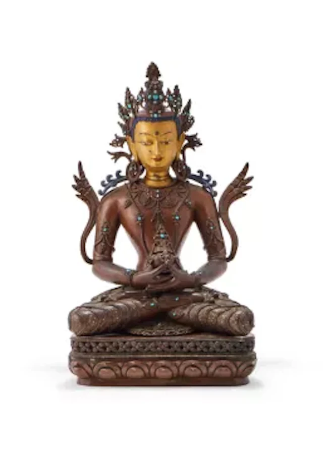 A bronze figure of Amitayus, probably Nepal, early 20th century