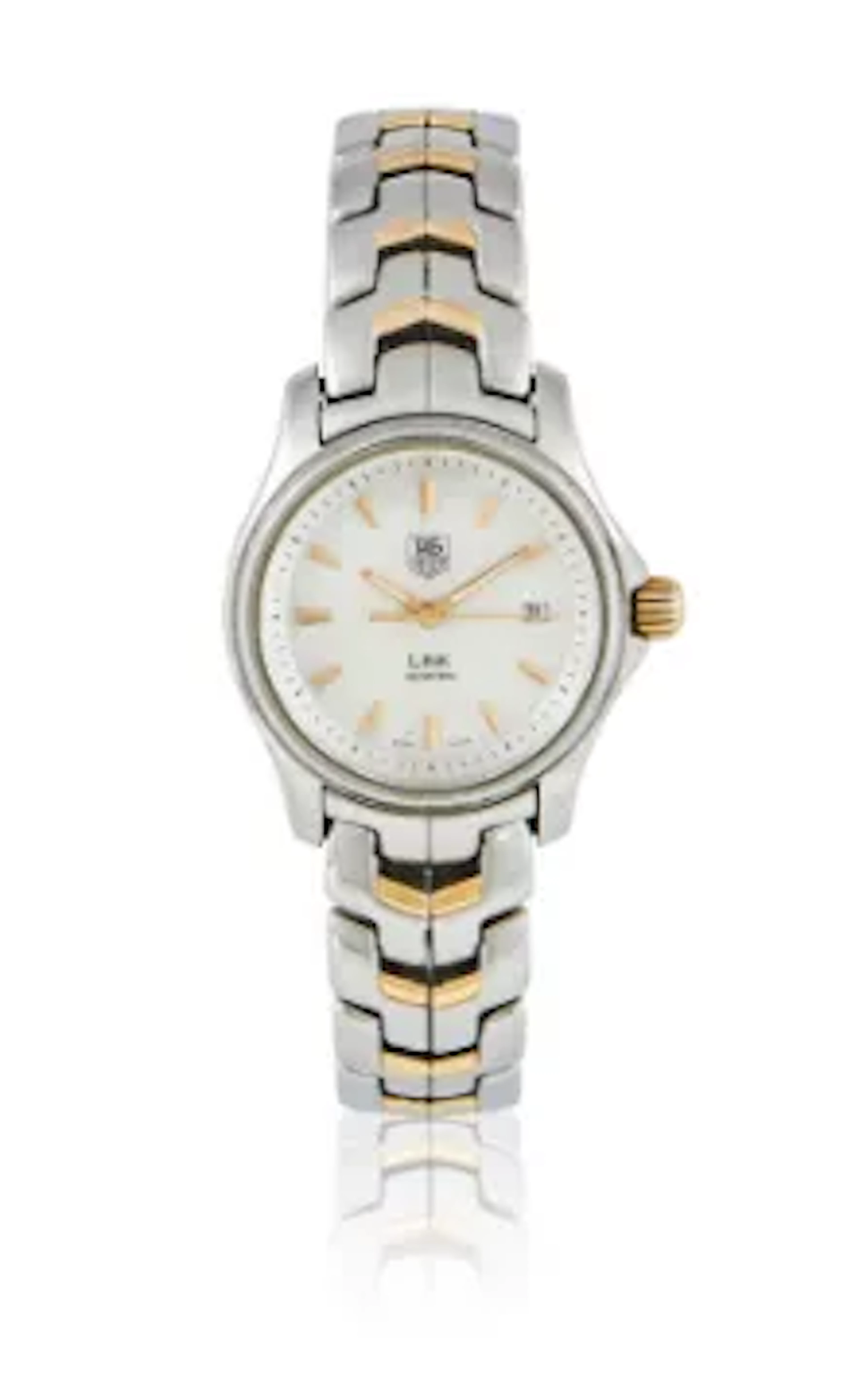 Y TAG HEUER, LINK, REF. WJF1352, A LADY'S BI-COLOUR BRACELET WATCH WITH DATE