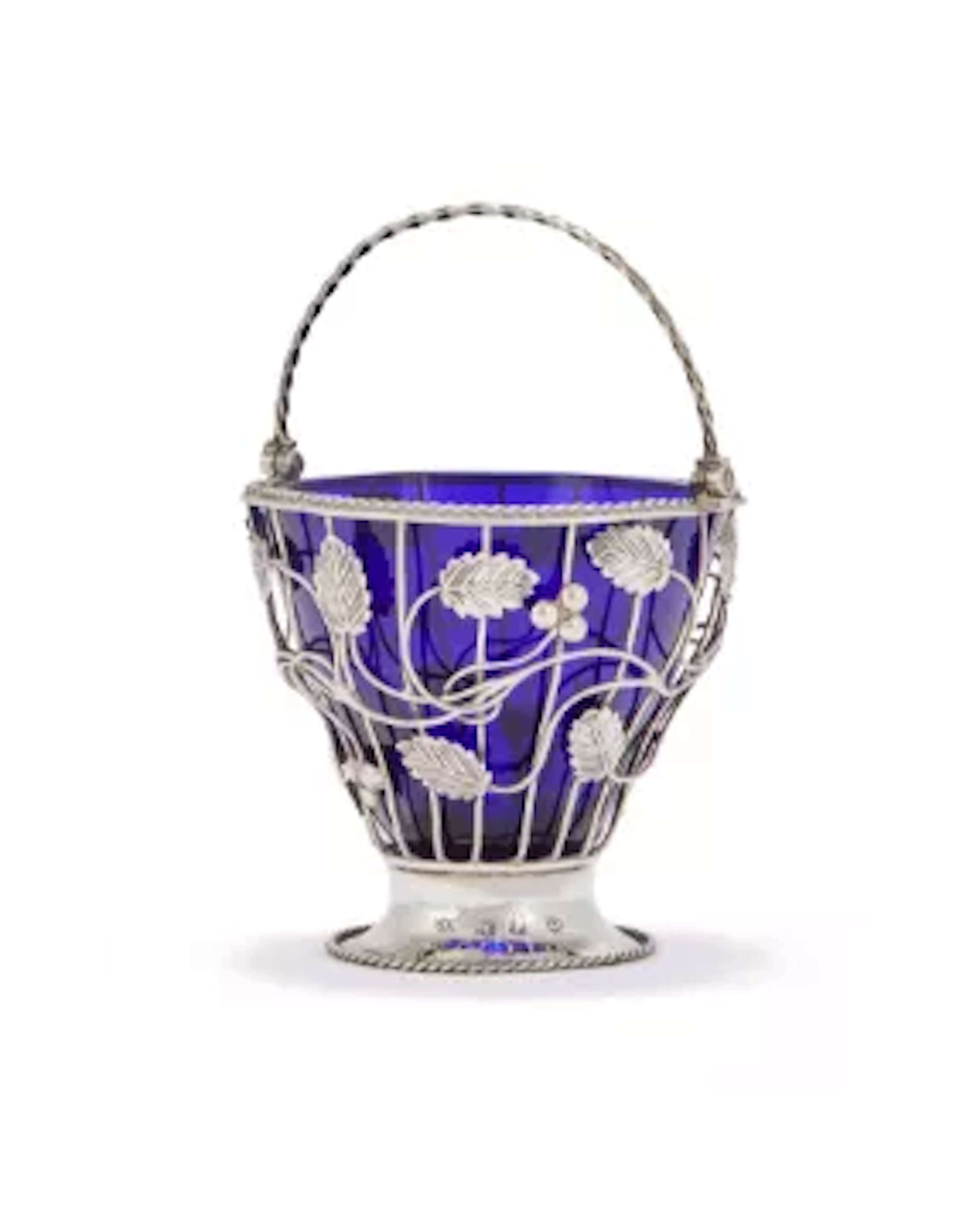 A GEORGE III SILVER SWING HANDLED WIREWORK BASKET, MAKER'S MARK DB, LONDON 1771