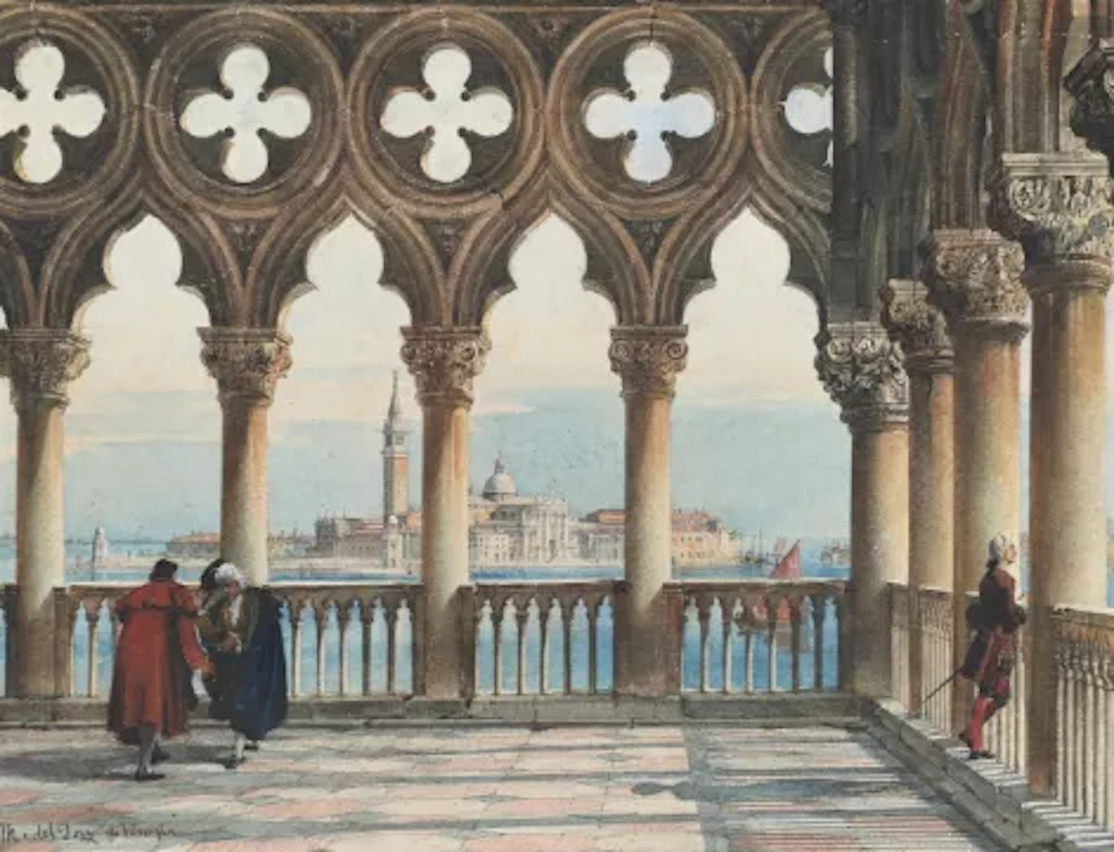 ITALIAN SCHOOL (19TH CENTURY), VIEW OF SAN GIORGIO MAGGIORE FROM THE