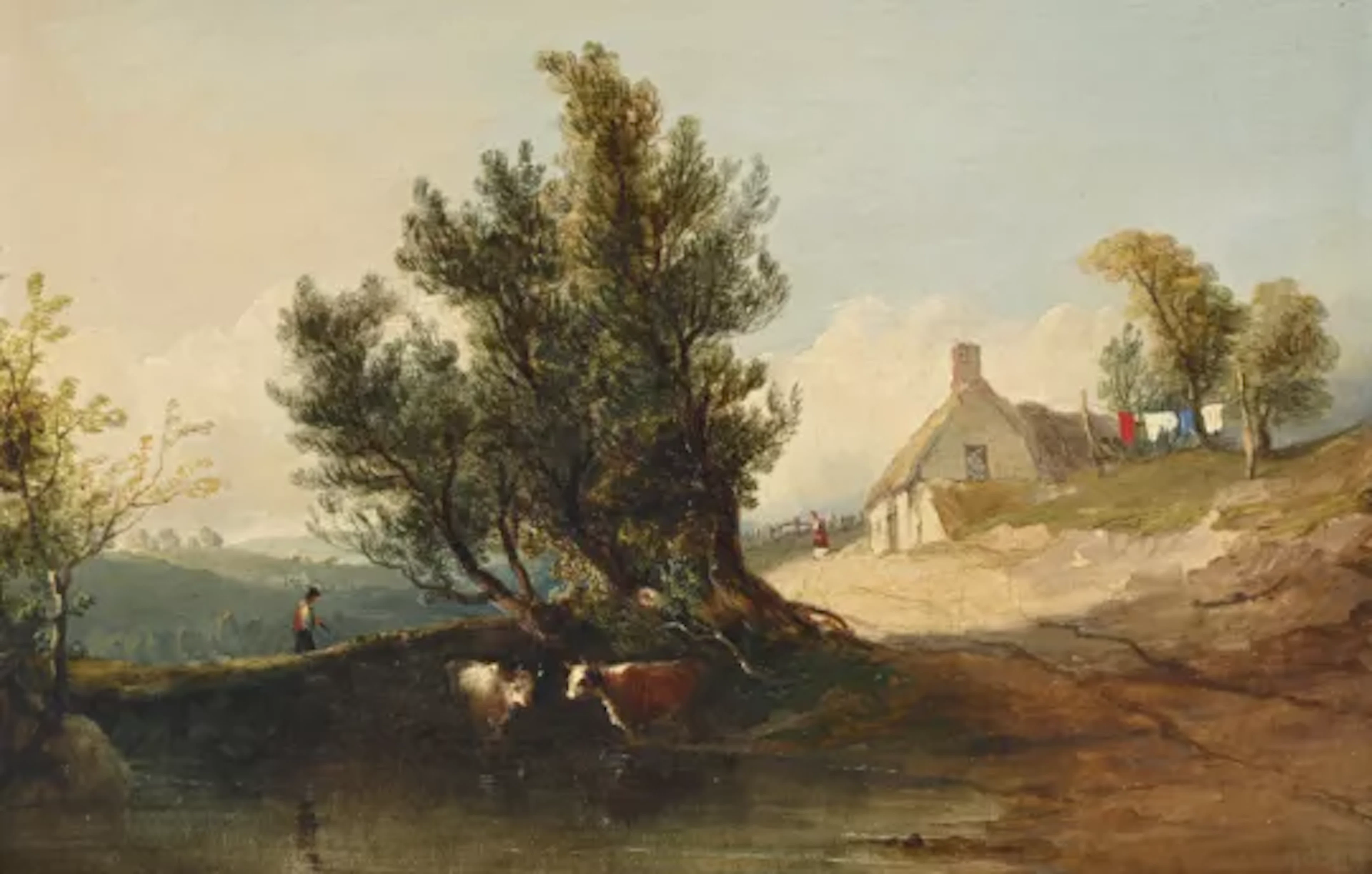 CIRCLE OF JOHN BERNEY LADBROOKE (BRITISH 1803-1879), CATTLE WATERING