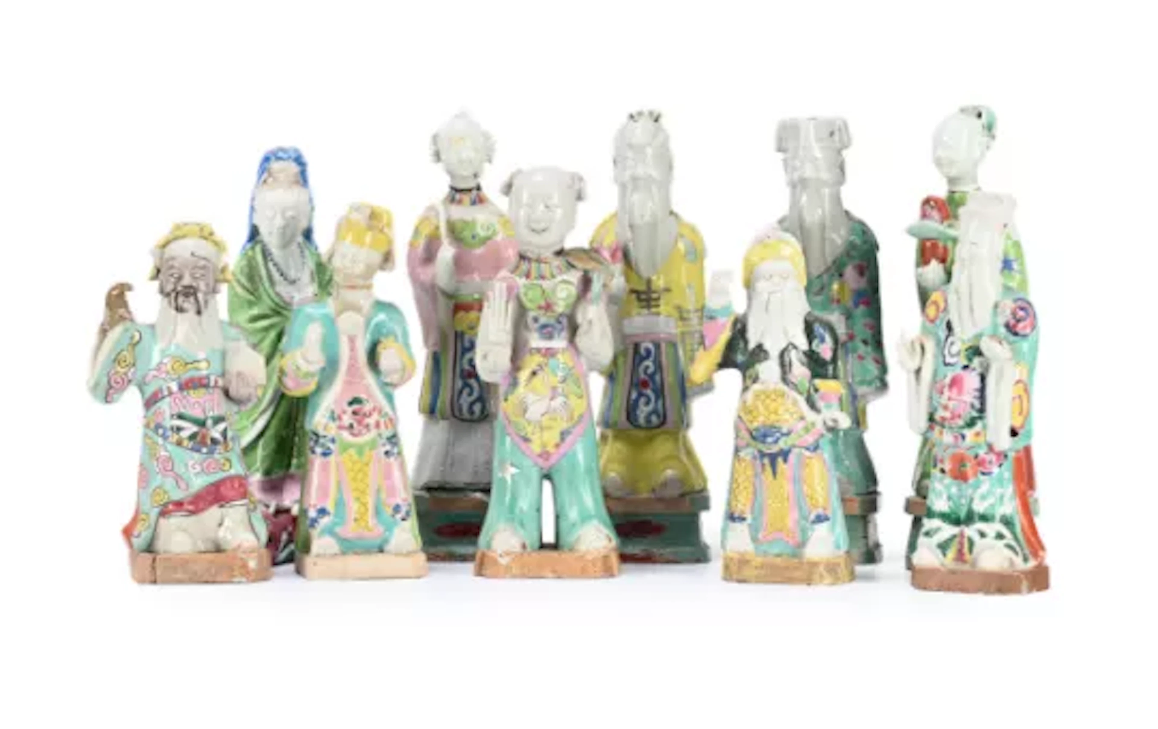 Four Chinese Famille Rose figures, Qing dynasty, late 18th or early