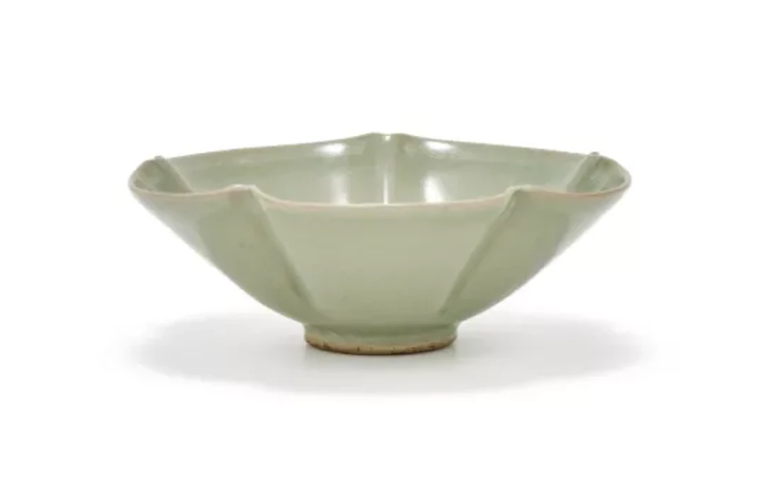 A Chinese Yaozhou lobed bowl, Five Dynasties or Northern Song Dynasty