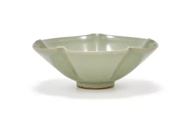A Chinese Yaozhou lobed bowl, Five Dynasties or Northern Song Dynasty