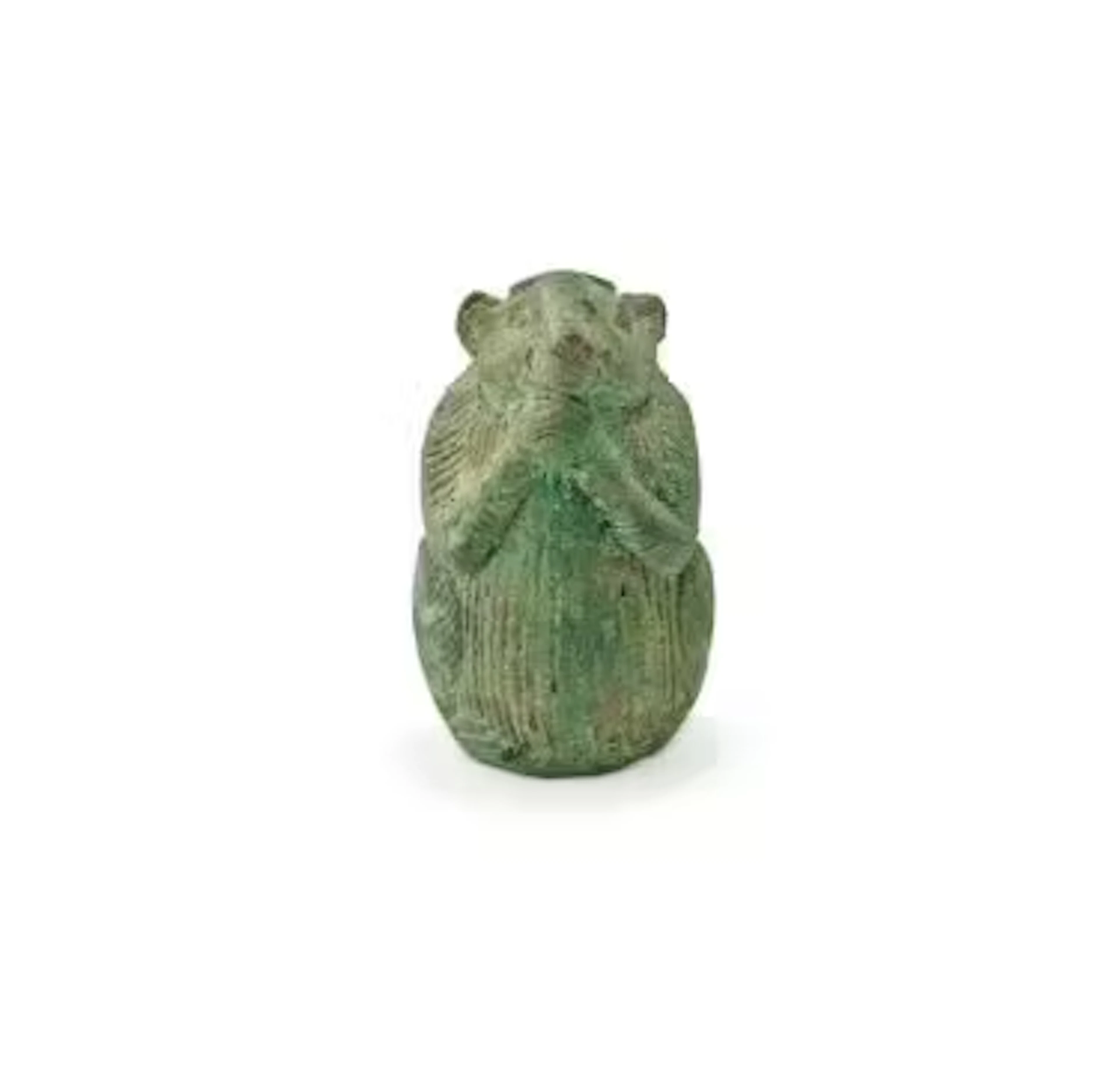 A bronze lime container modelled as a seated bear