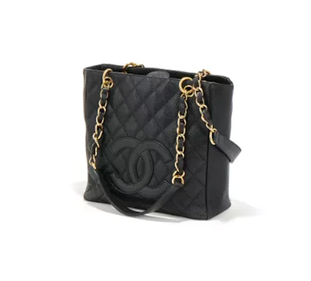 CHANEL, A BLACK CAVIAR LEATHER PETITE SHOPPING TOTE BAG