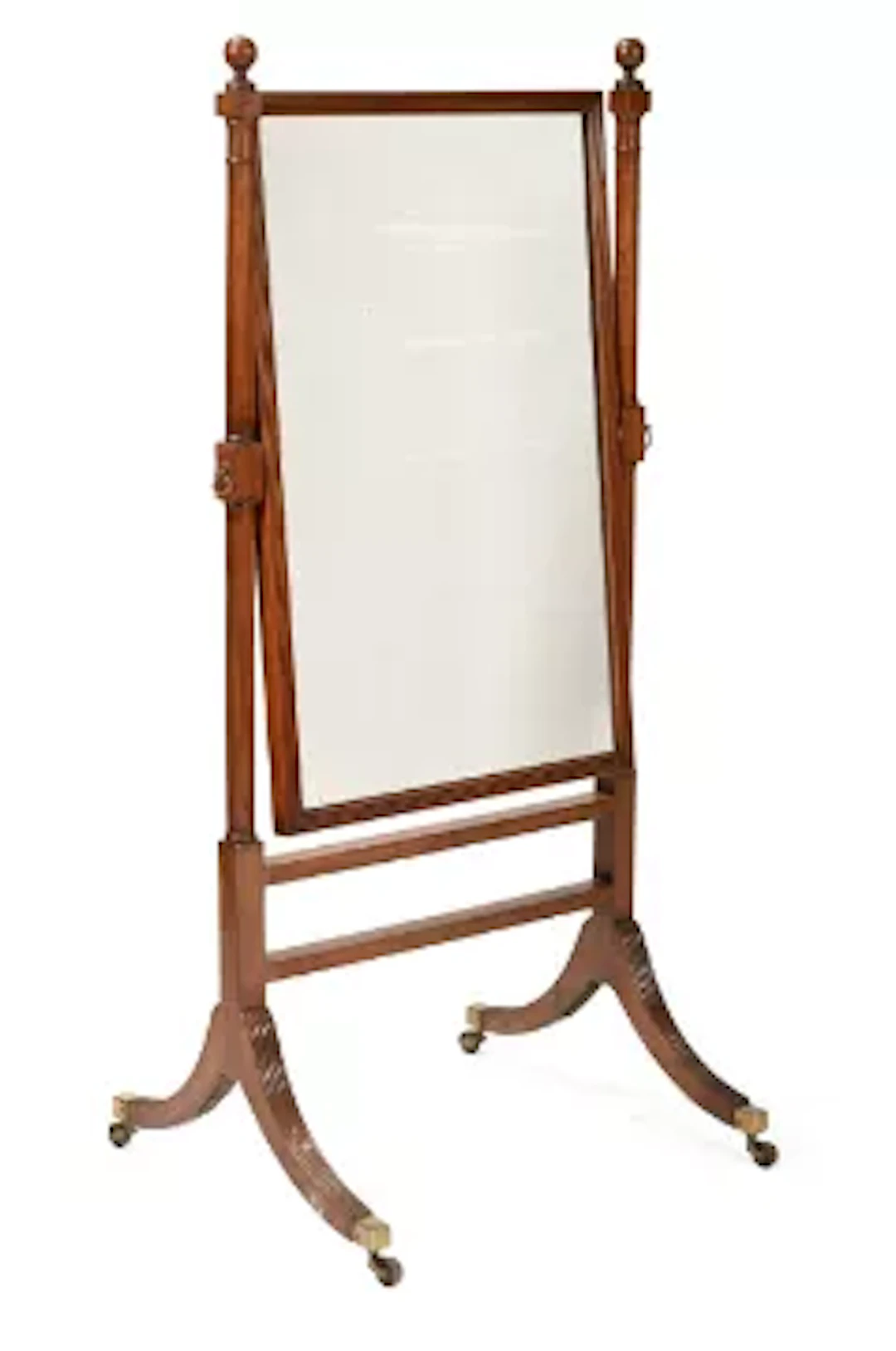 A REGENCY MAHOGANY CHEVAL MIRROR, IN THE MANNER OF GILLOWS, CIRCA 1815