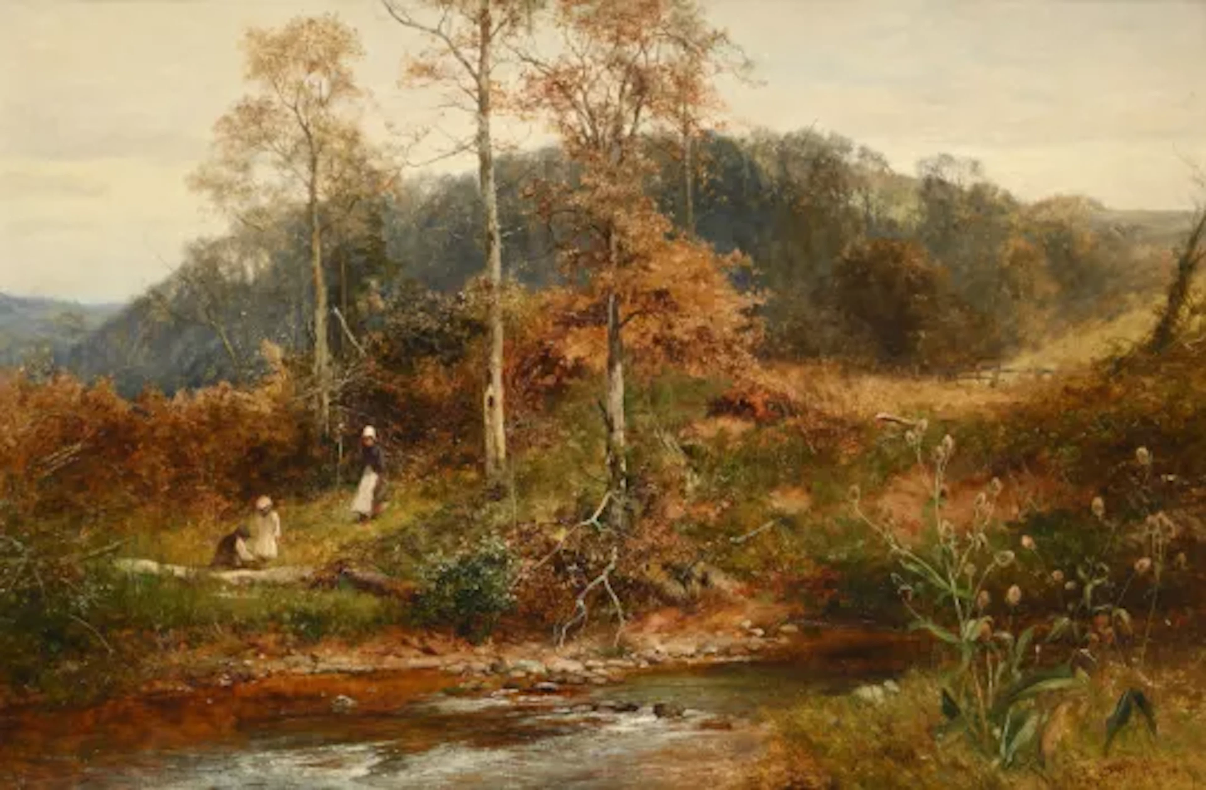 DAVID BATES (BRITISH 1840/41-1921), BY THE BROOKSIDE
