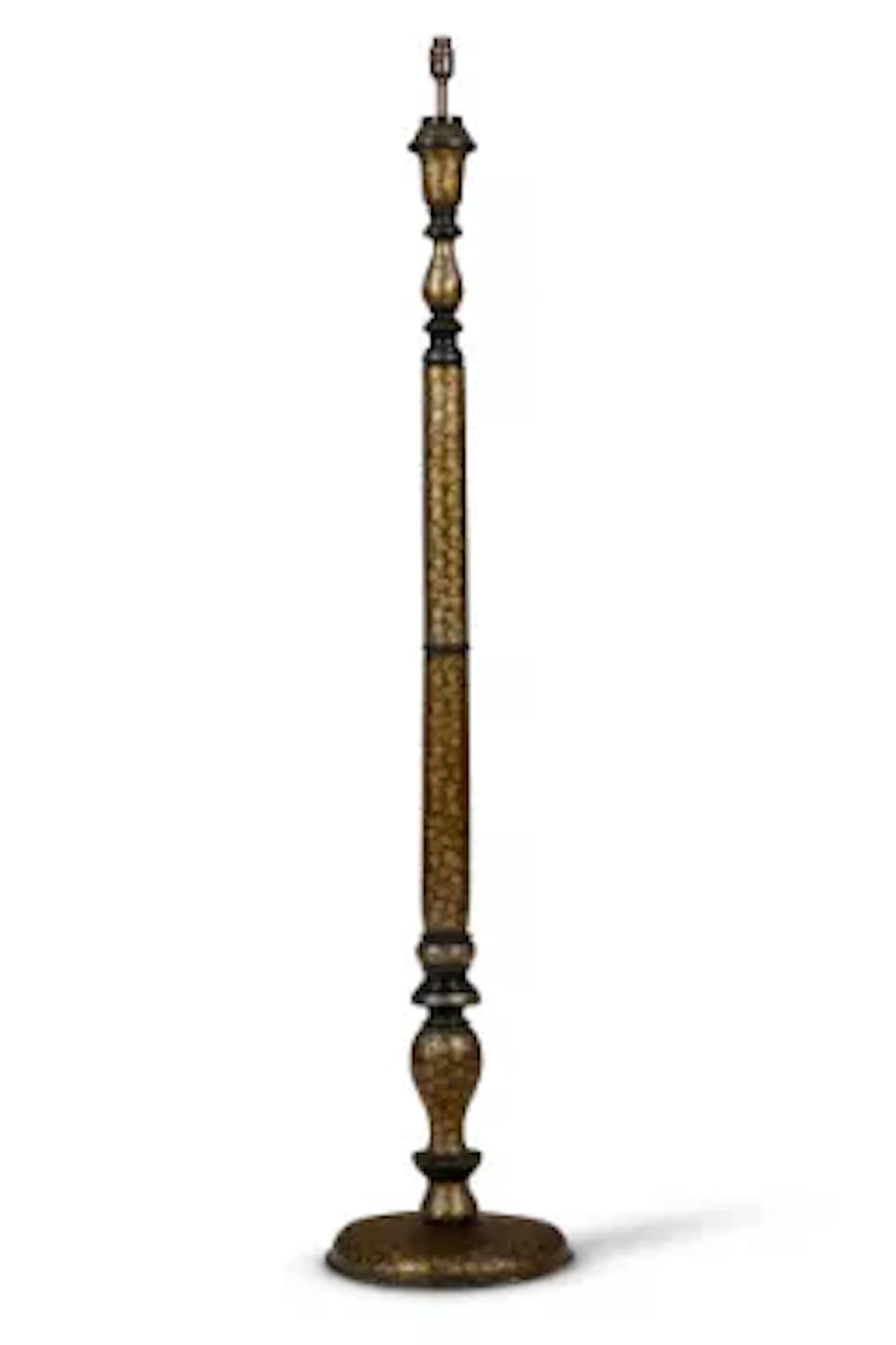 A KASHMIRI PAINTED WOOD FLOOR LIGHT, SECOND HALF 20TH CENTURY