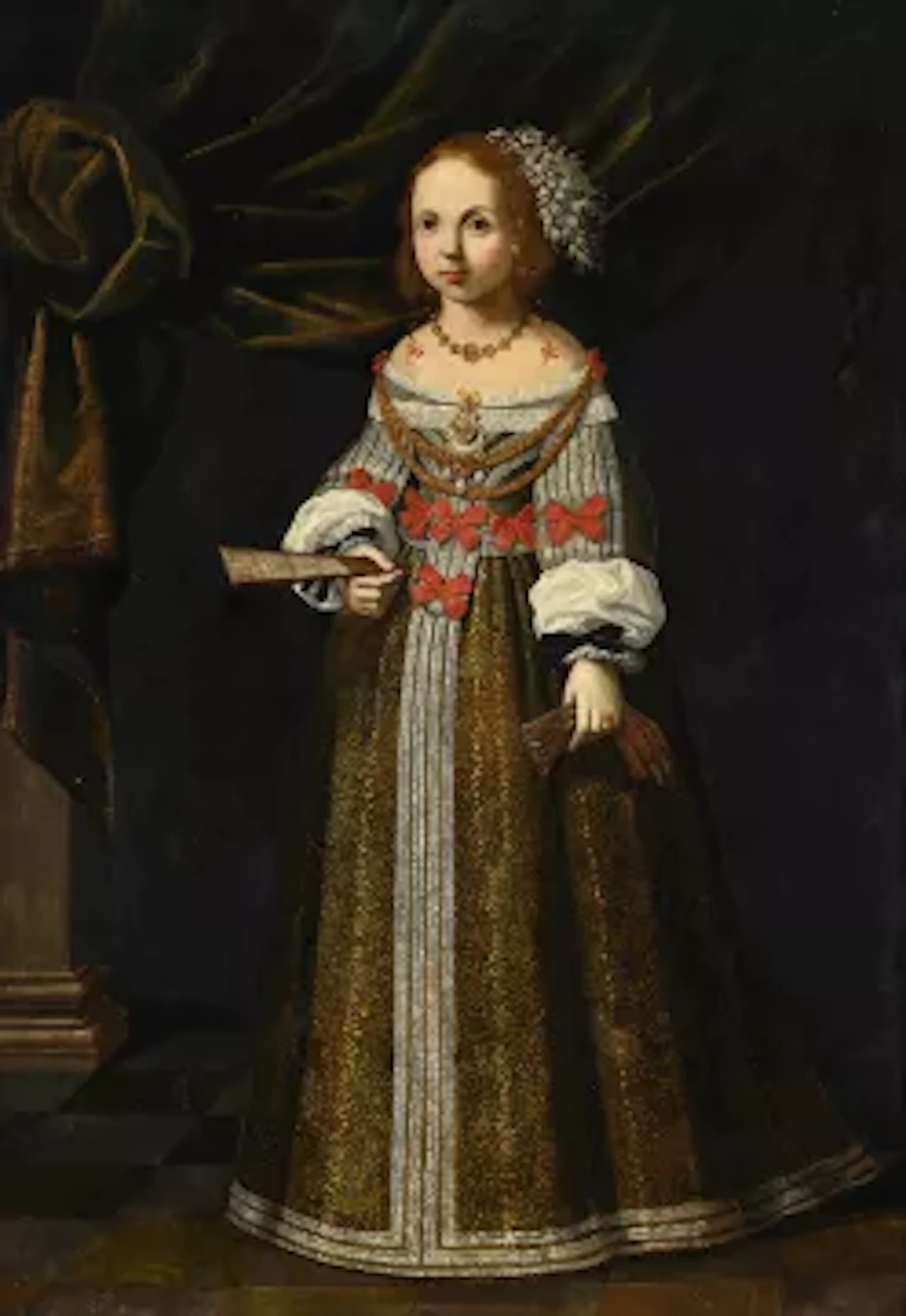 NORTH ITALIAN SCHOOL (17TH CENTURY), PORTRAIT OF A YOUNG GIRL WEARING