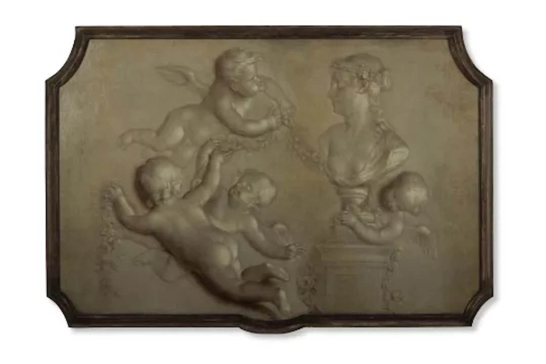 FRENCH SCHOOL (18TH CENTURY), PAIR OF GRISAILLES OF PUTTI ENGAGING