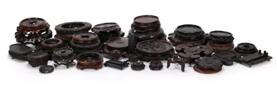 A group of Chinese hardwood stands, mainly Qing dynasty