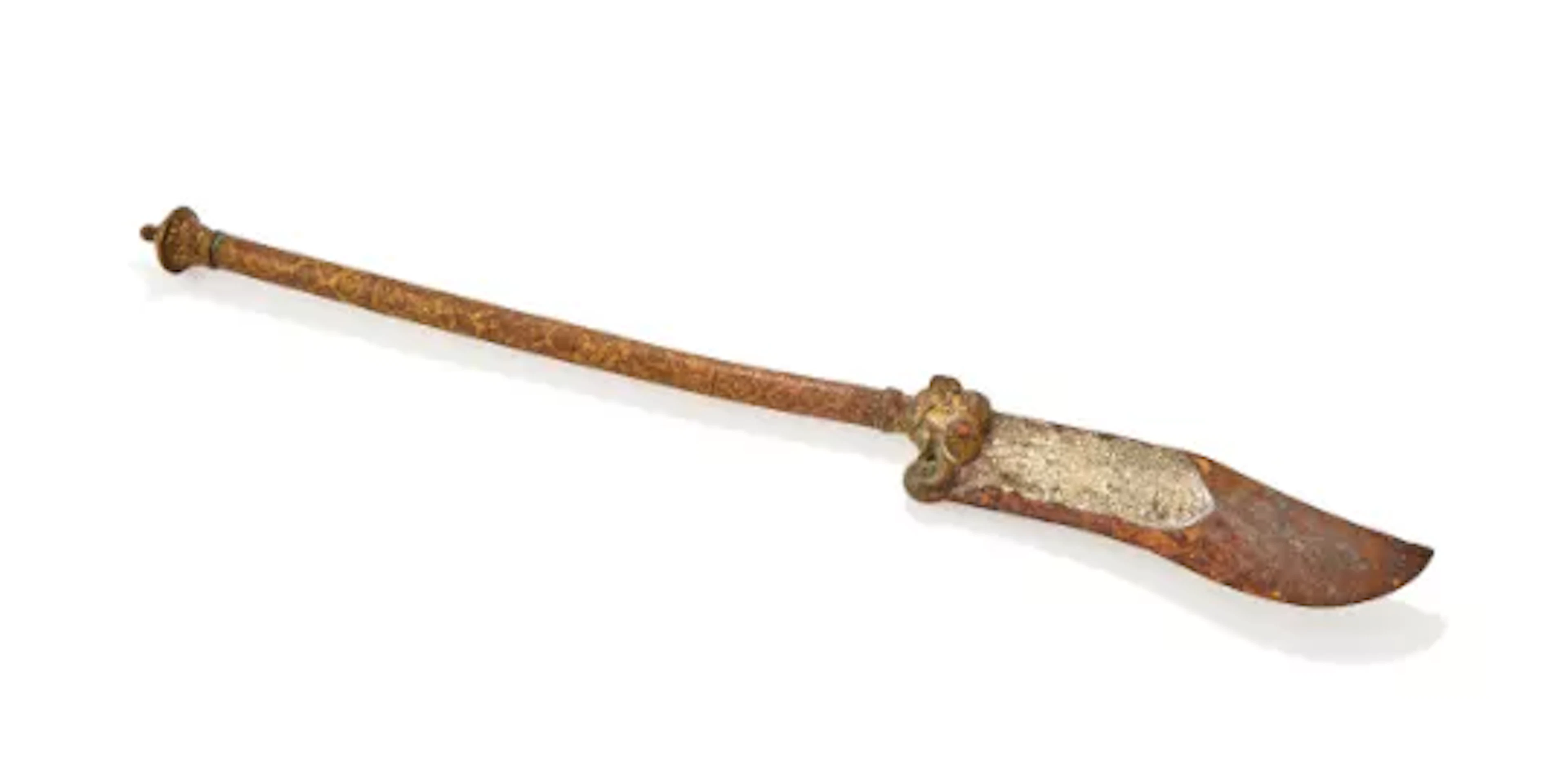 A gilded steel battle-axe, Bhuj, Western India, 19th or early 20th century