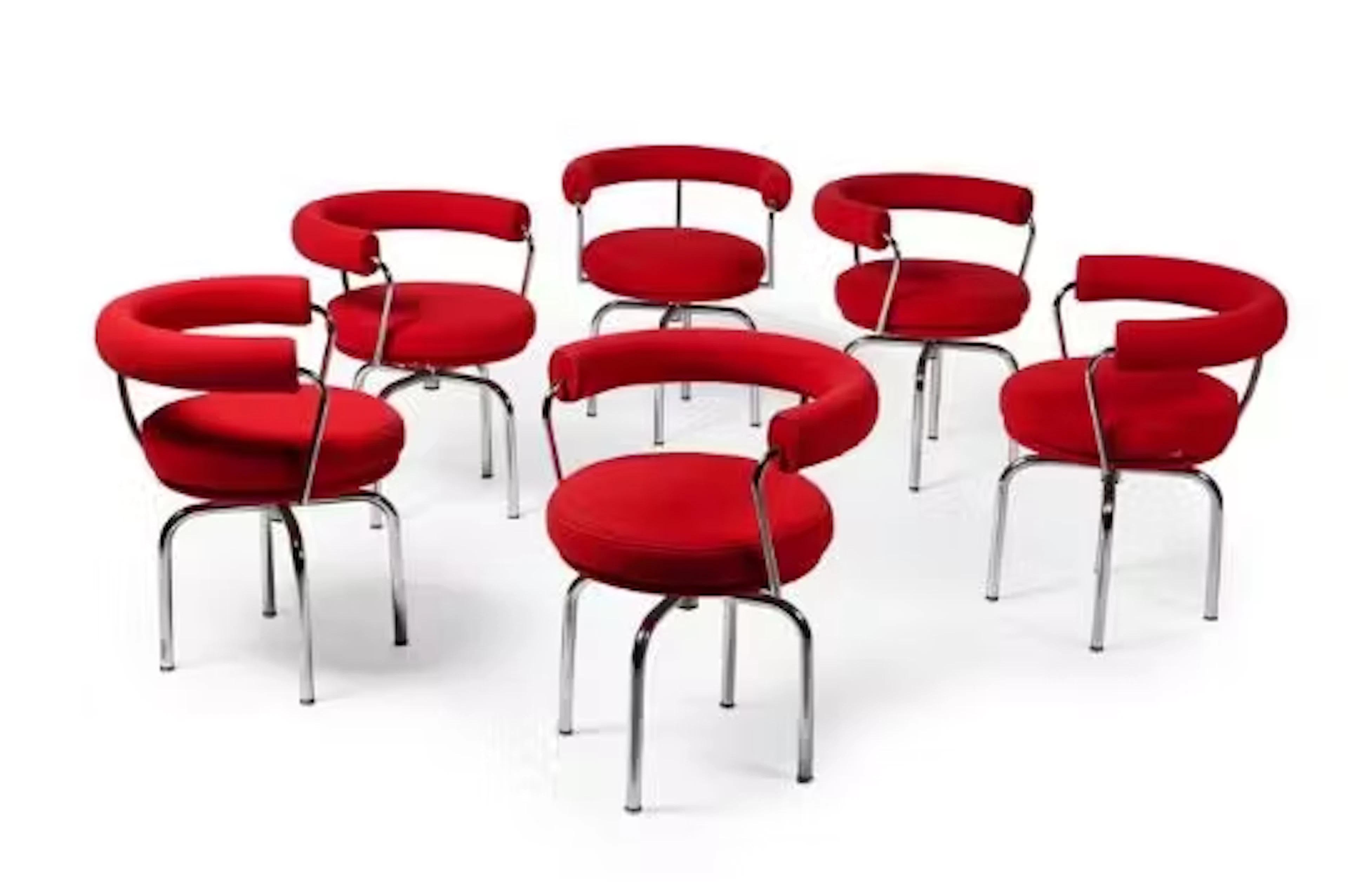 CHARLOTTE PERRIAND (FRENCH, 1903-1999), SIX 'LC-7' CHAIRS; DESIGNED 1927