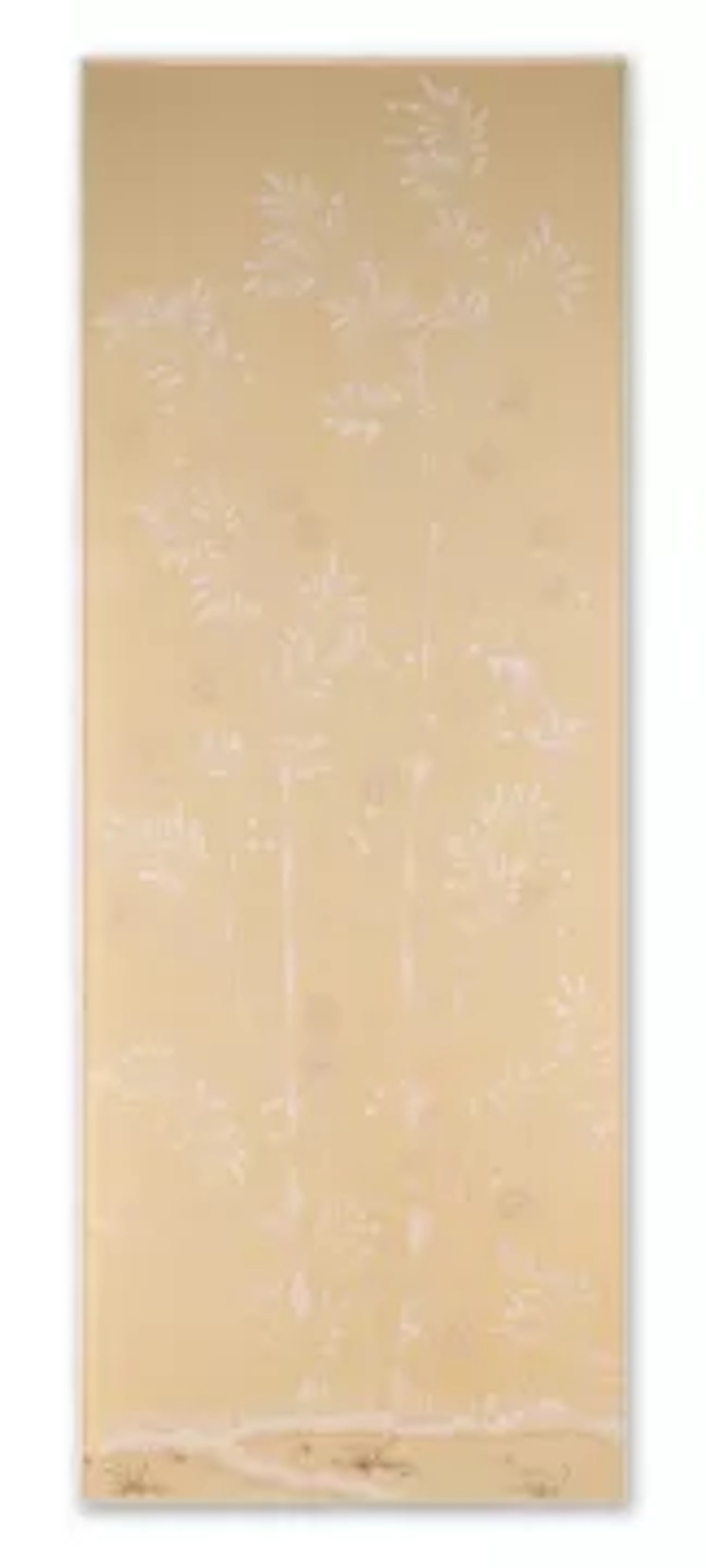 A 'PORTMAN' CHINOISERIE PATTERN PANEL HAND-PAINTED ONTO SATIN GREY