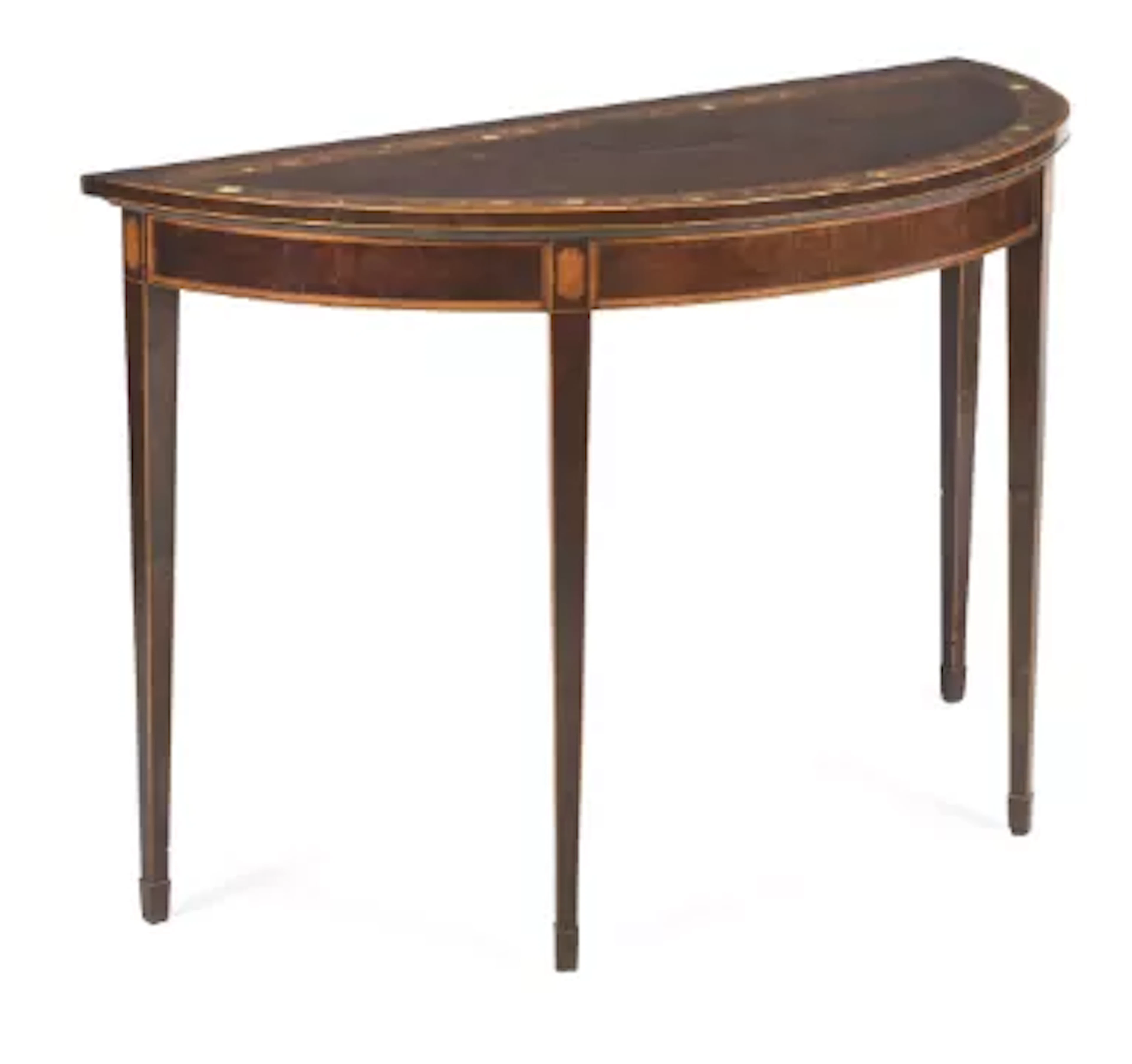 A GEORGE III MAHOGANY AND POLYCHROME PAINTED CONSOLE TABLE, CIRCA 1800