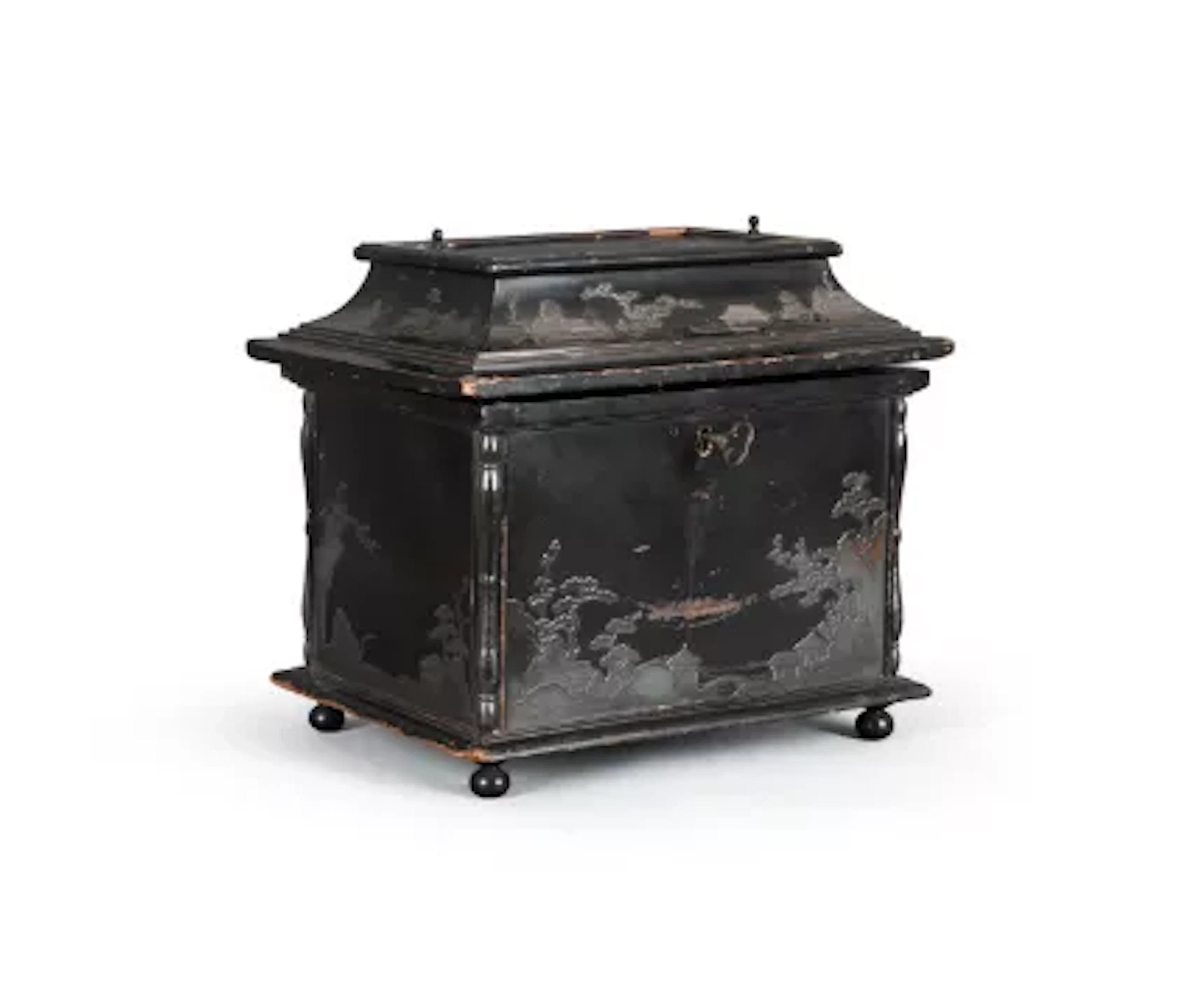 A Japanese, Lacquered Wood Table Casket