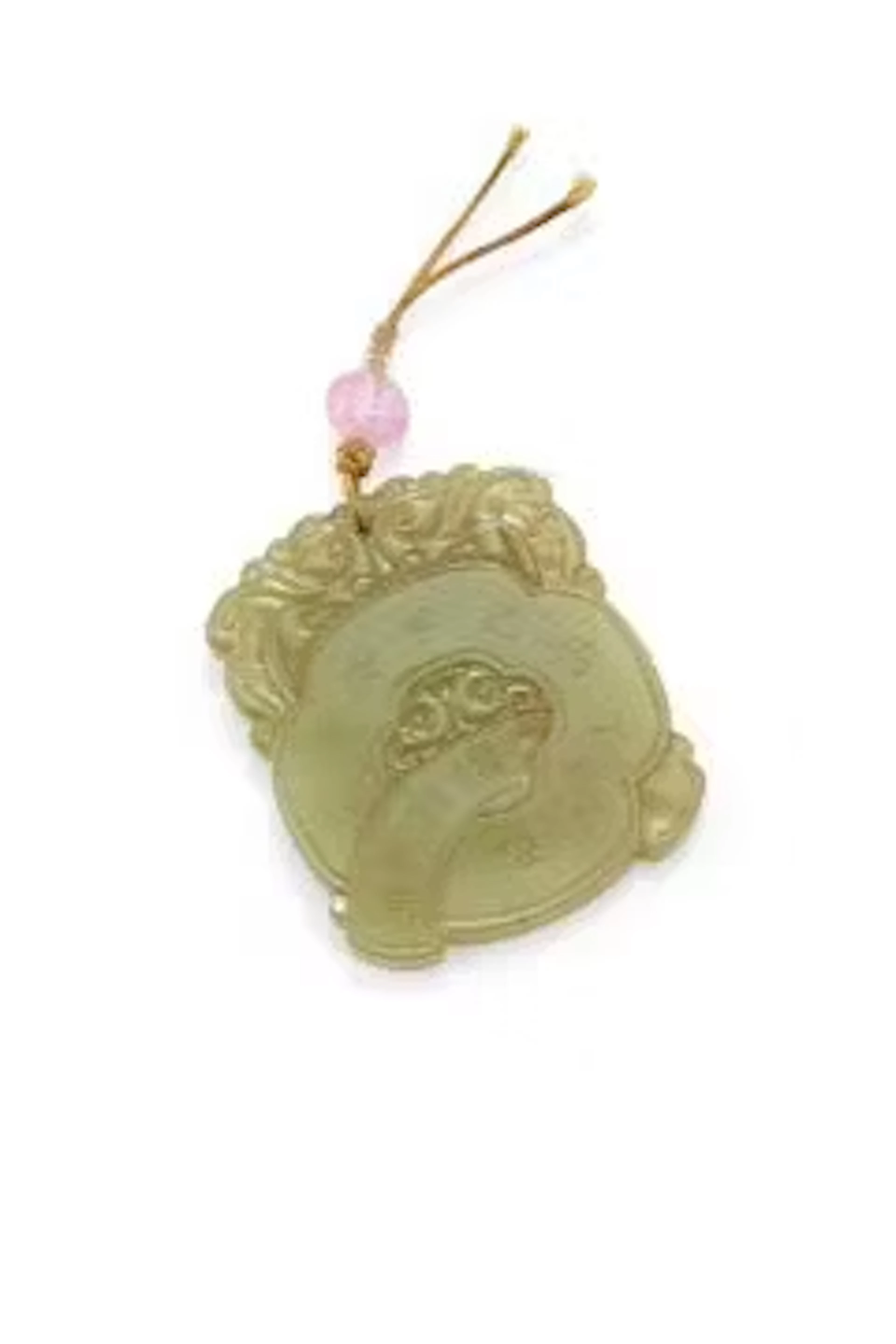 A Chinese carved yellow jade pendant