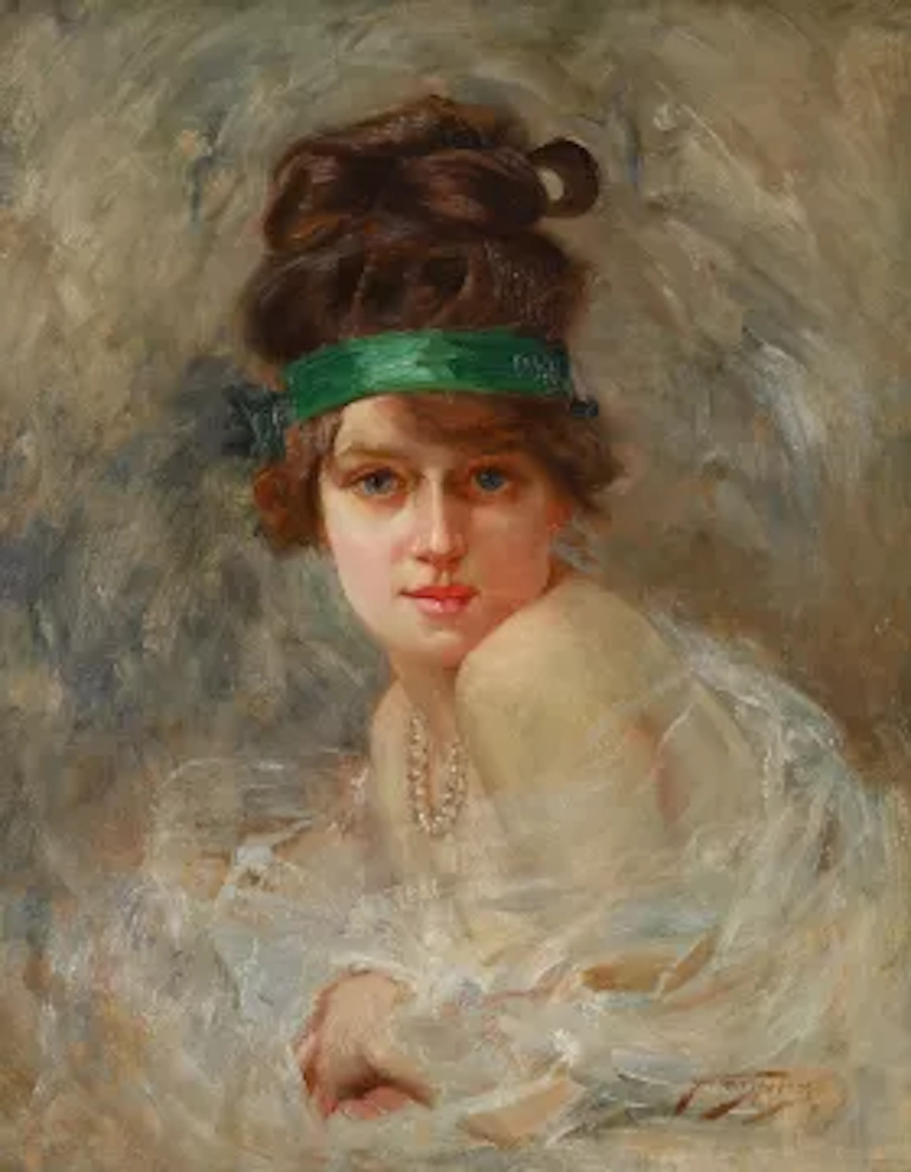 λ ARTHUR SPOONER (BRITISH 1873–1962), PORTRAIT OF A FLAPPER GIRL